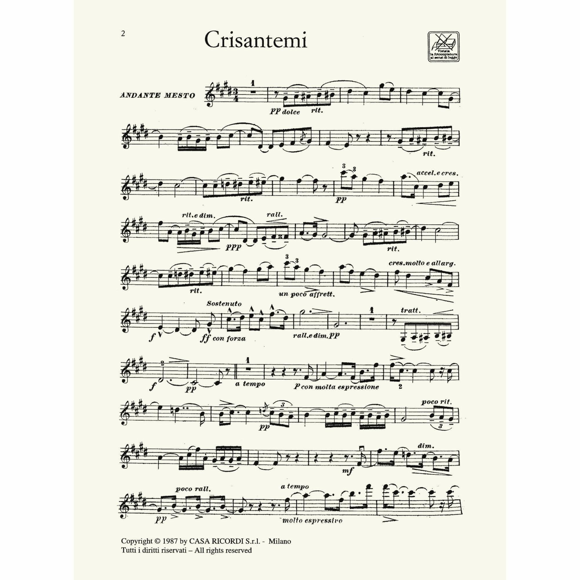 Sample: Violin I (Pg. 2)