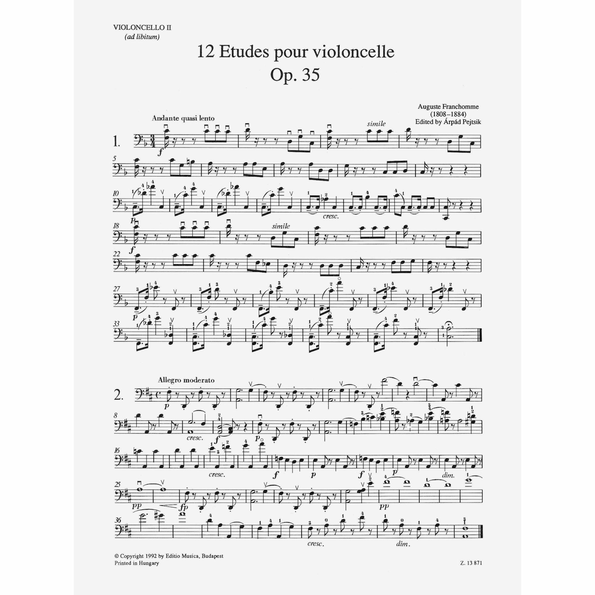 Sample: Cello II (Pg. 1)