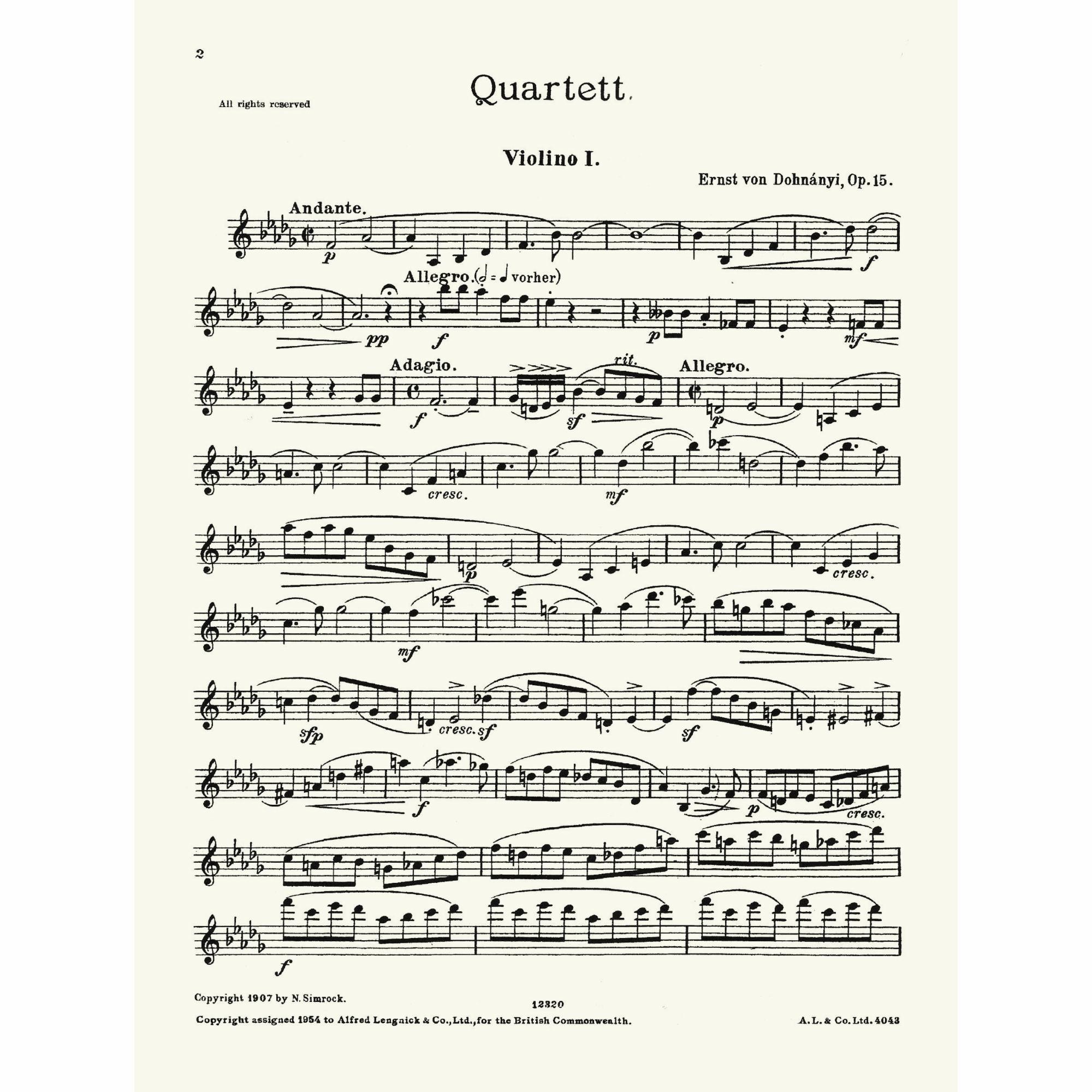 Sample: Violin I (Pg. 2)