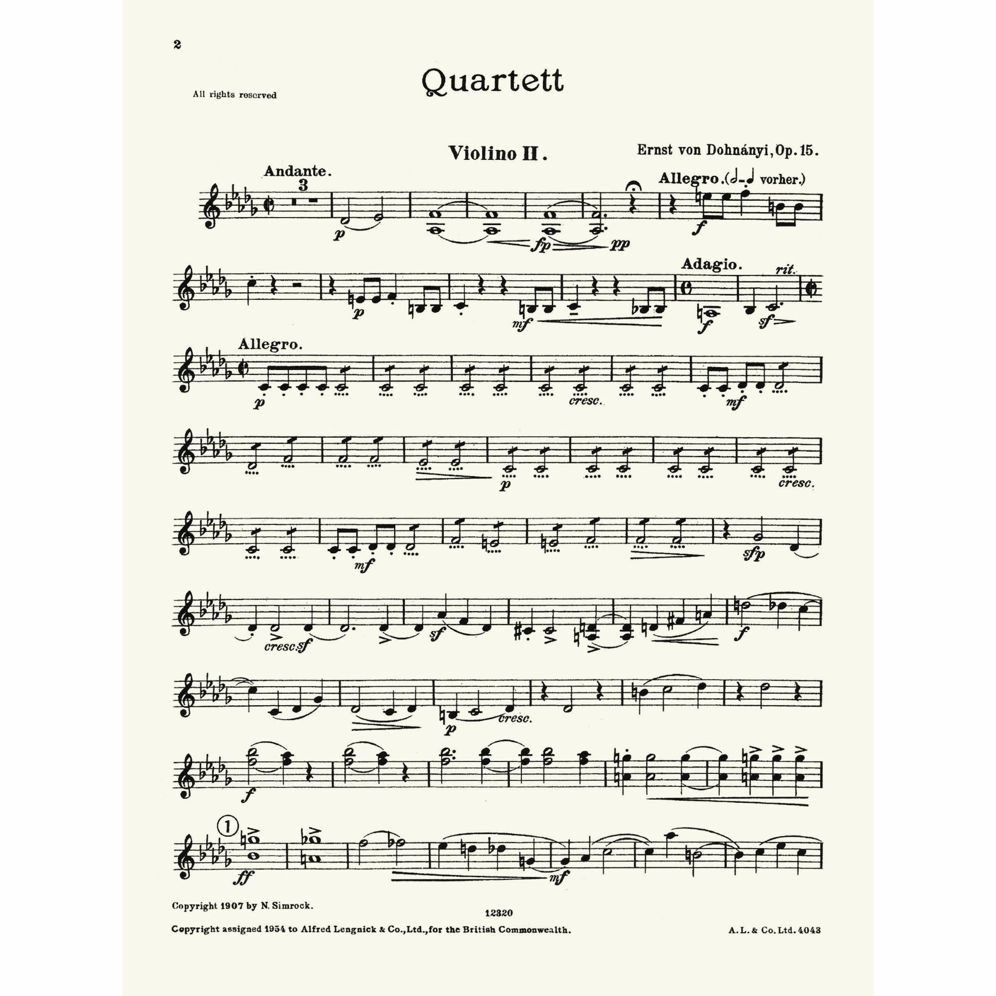 Sample: Violin II (Pg. 2)