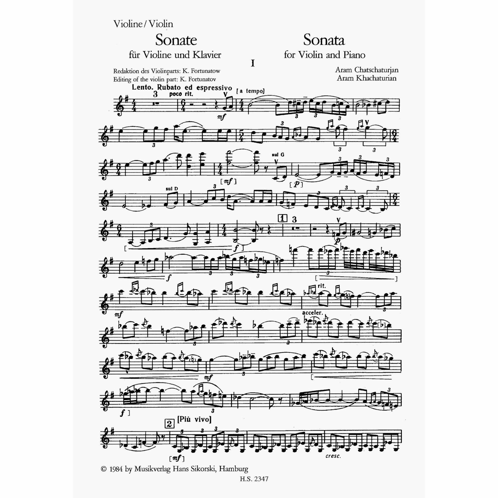 Sample: Violin Part