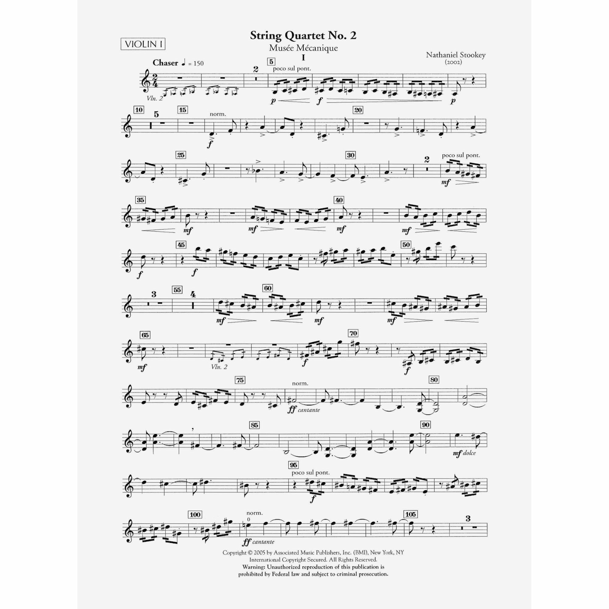 Sample: Violin I (Pg. 1)