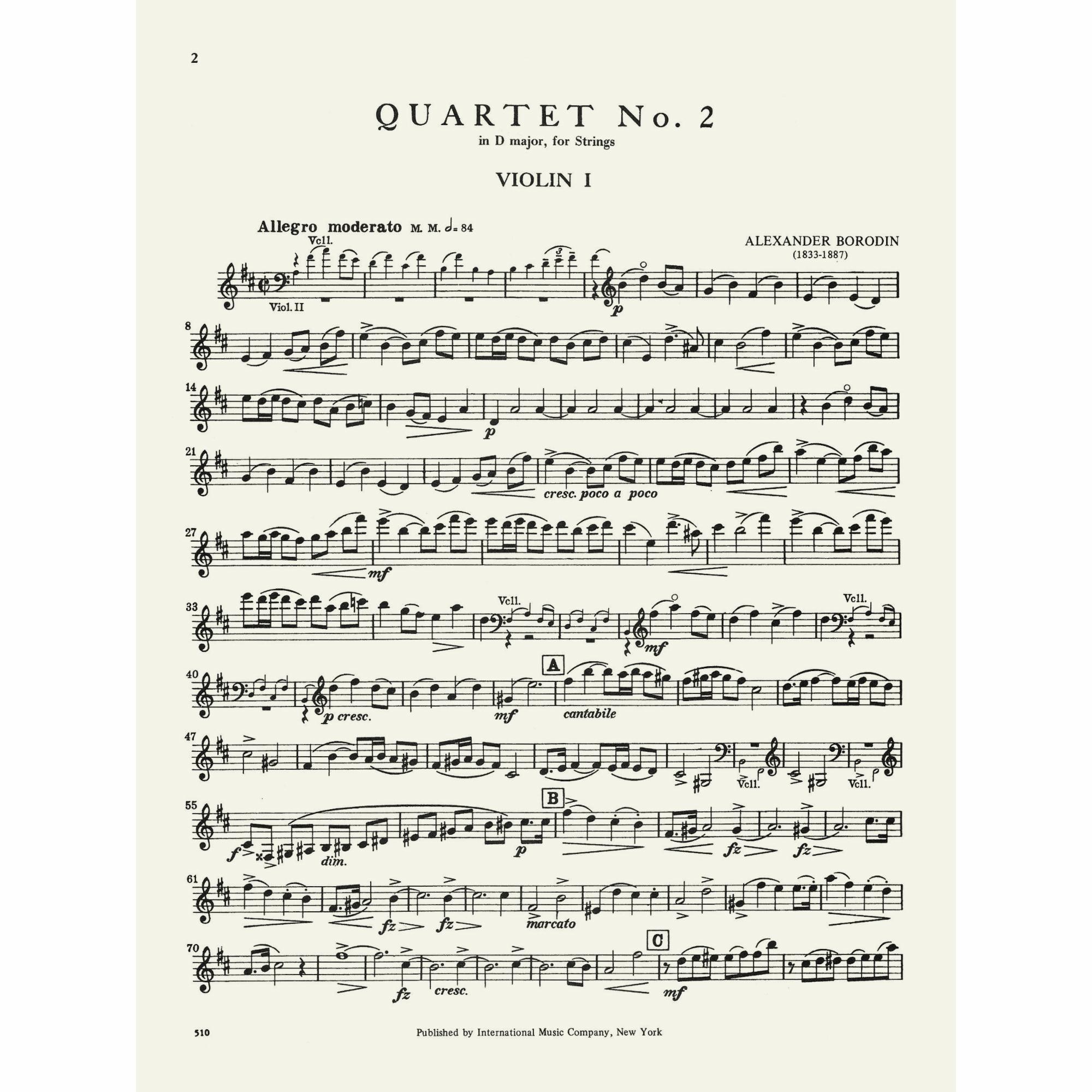 Sample: Violin I (Pg. 2)