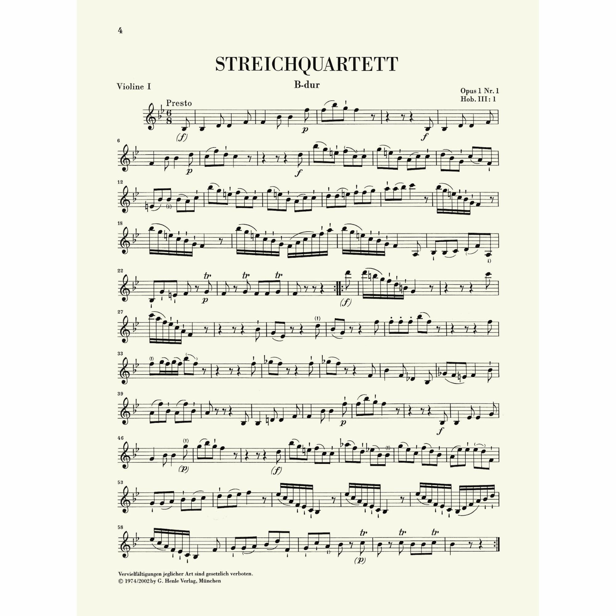 Sample: Violin I (Pg. 4)