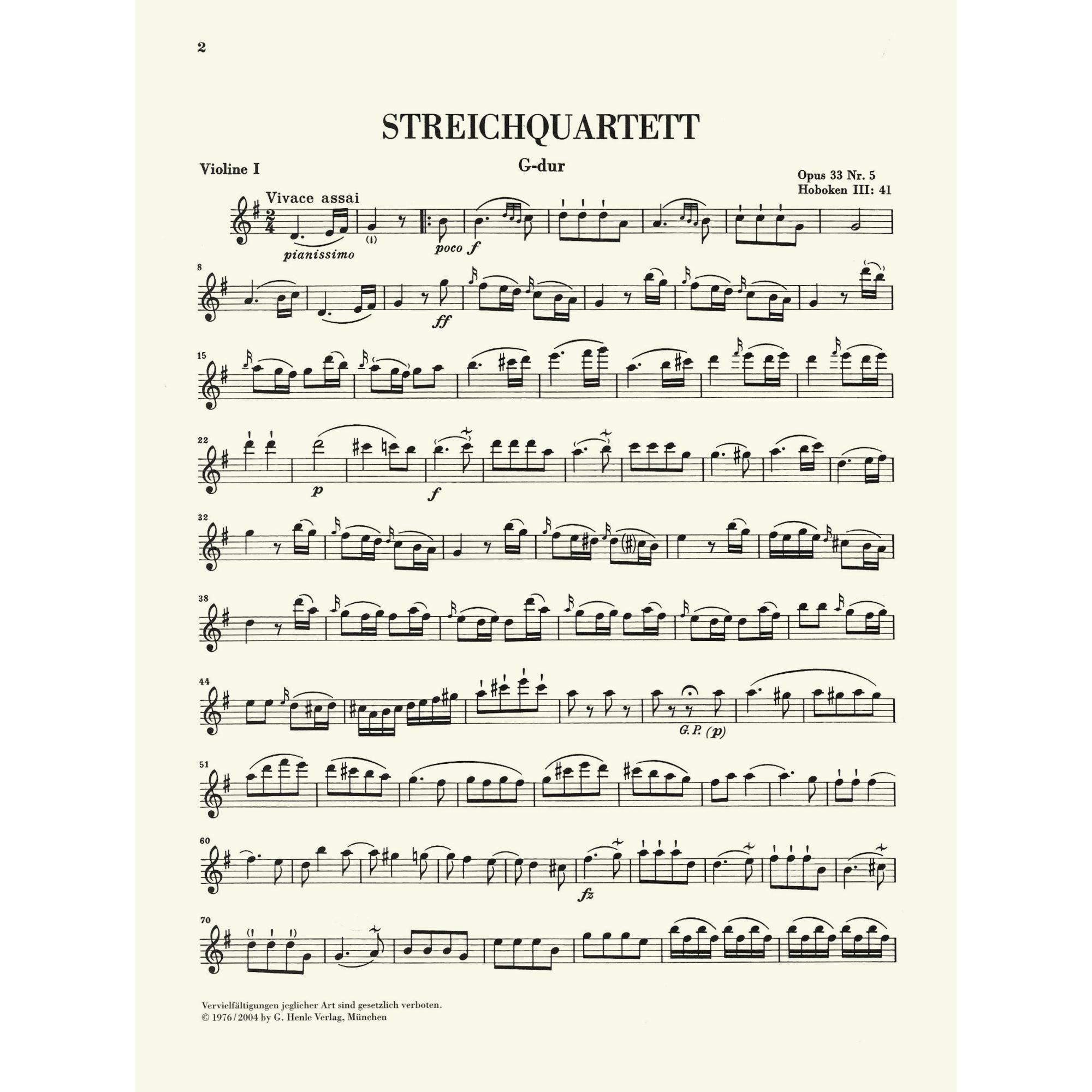 Sample: Violin I (Pg. 2)