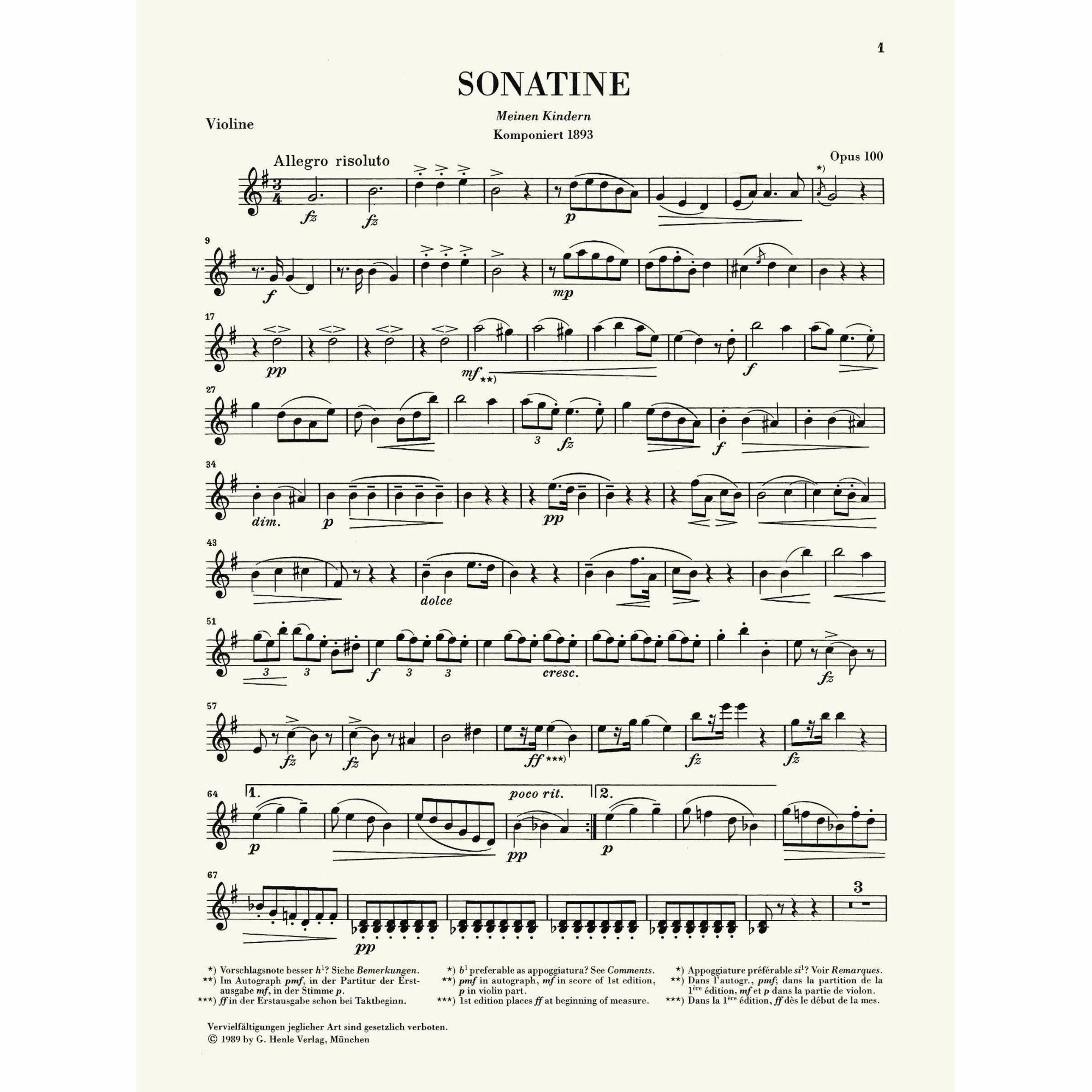 Sample: Urtext Violin Part