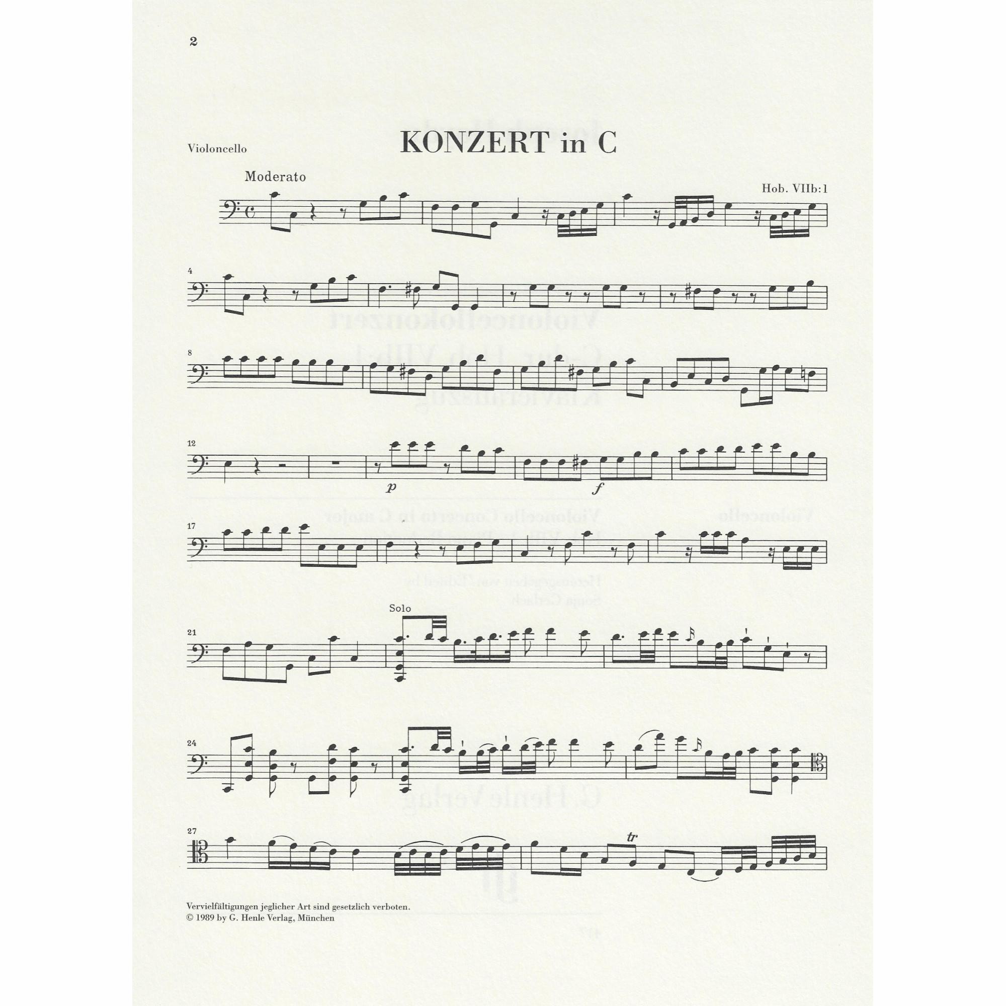 Sample: Urtext Cello Part