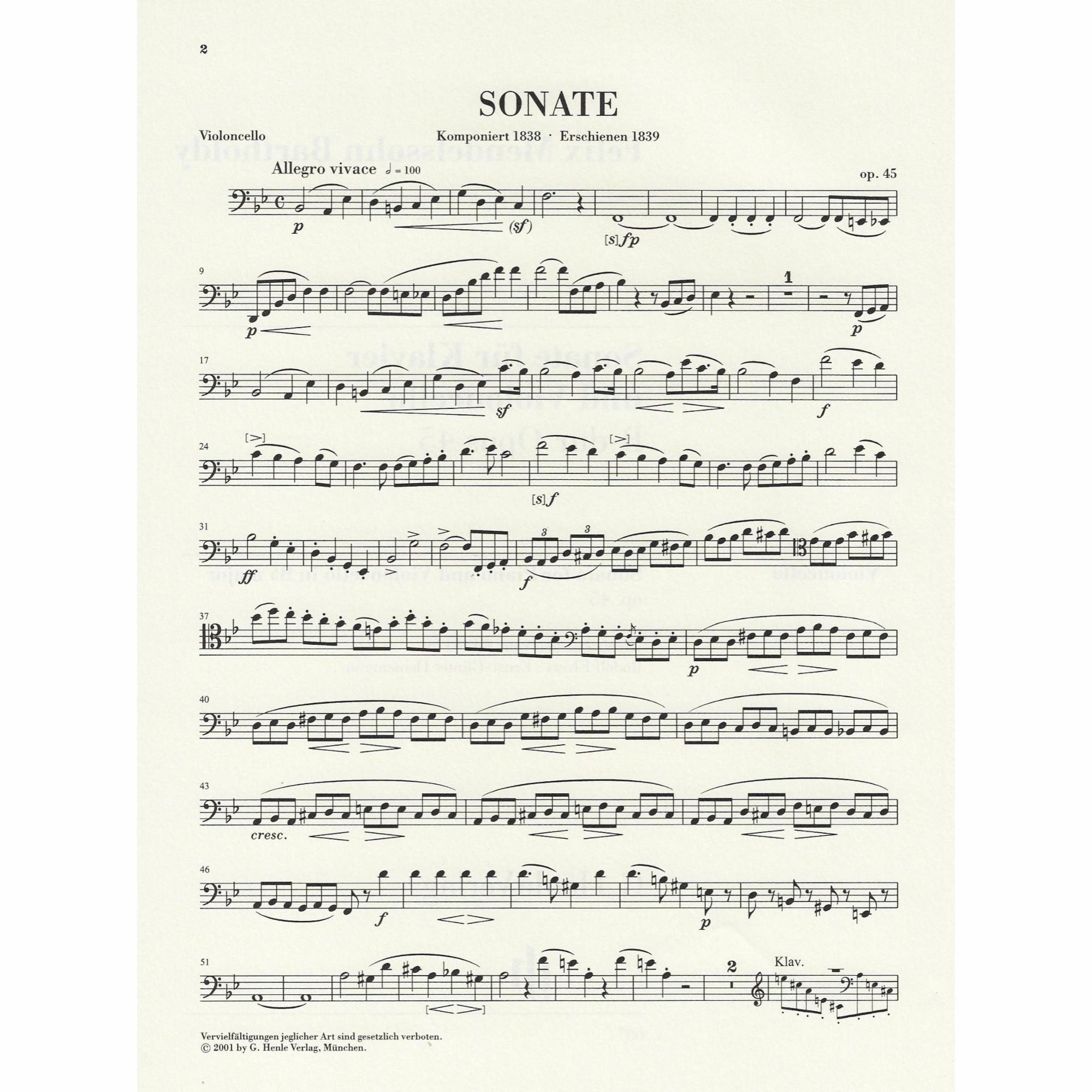 Sample: Urtext Cello Part