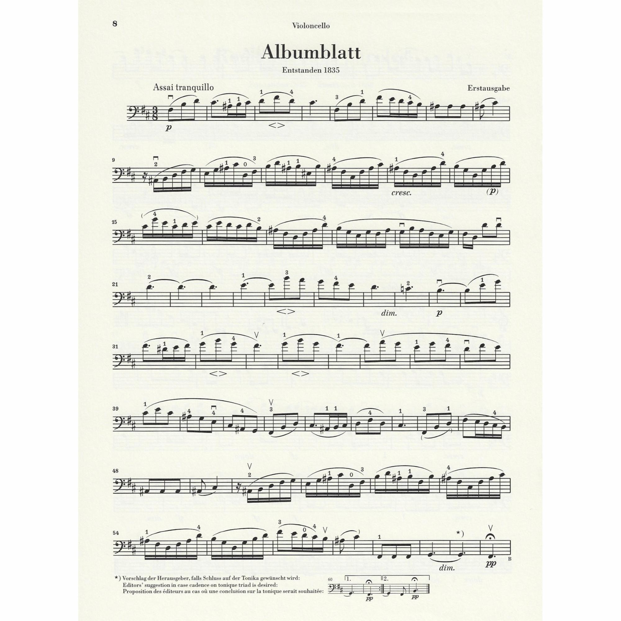 Sample: Marked Cello Part