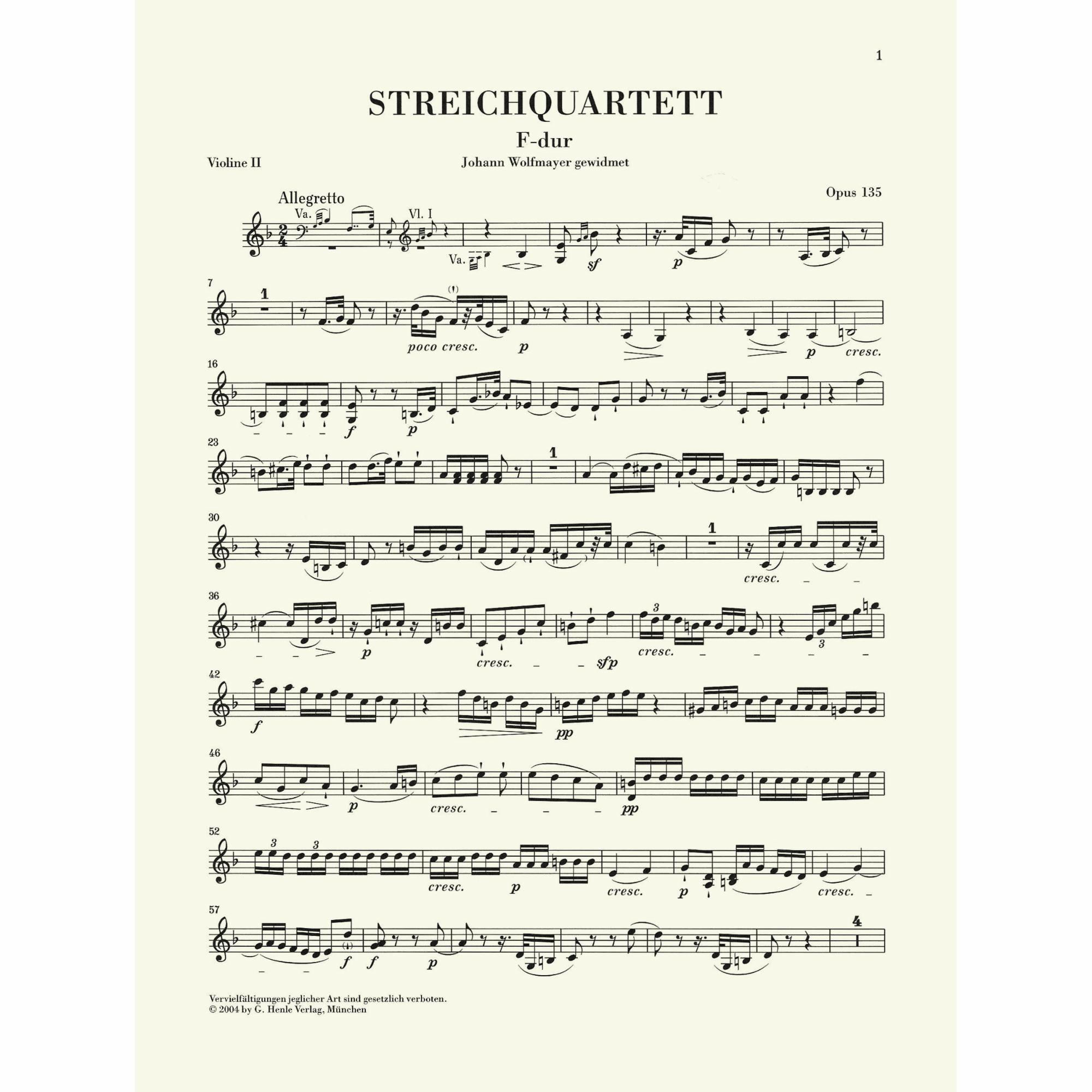 Sample: Violin II (Pg. 1)