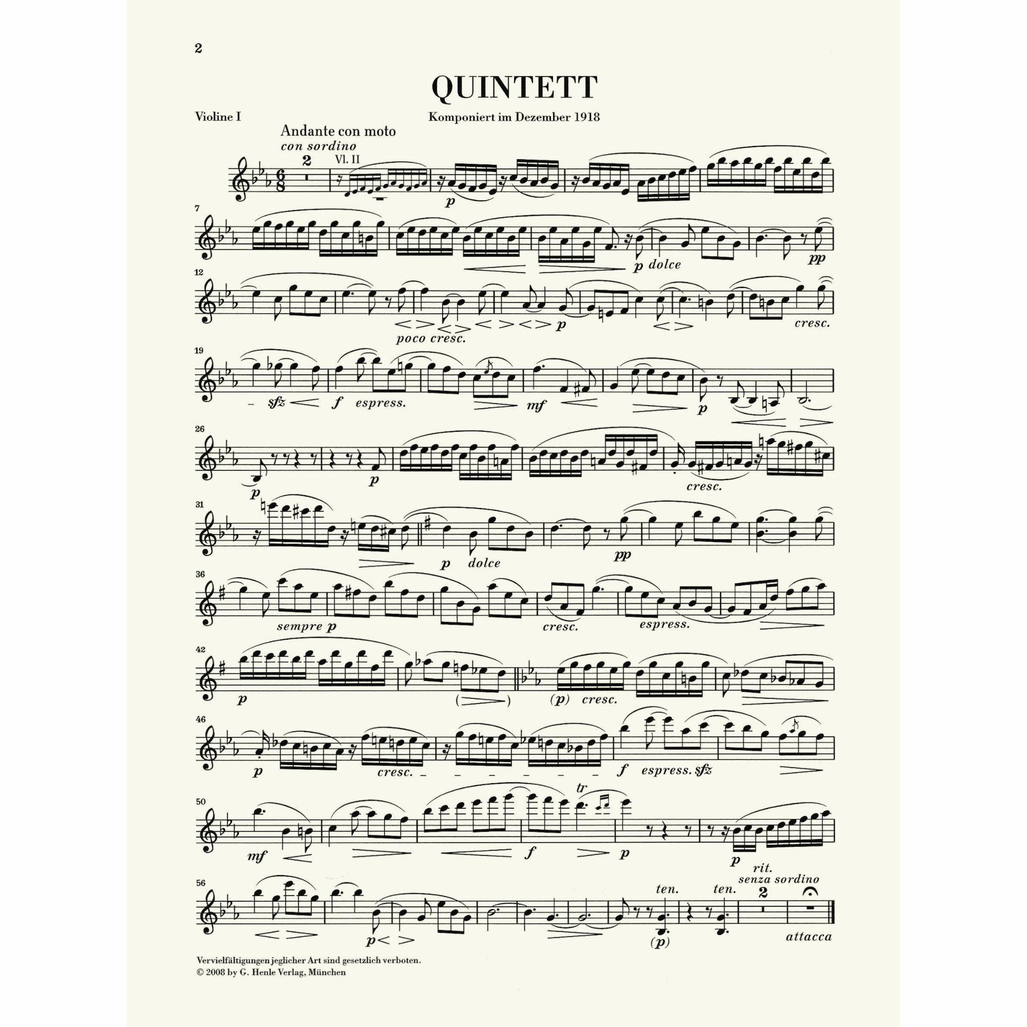 Sample: Violin I (Pg. 2)