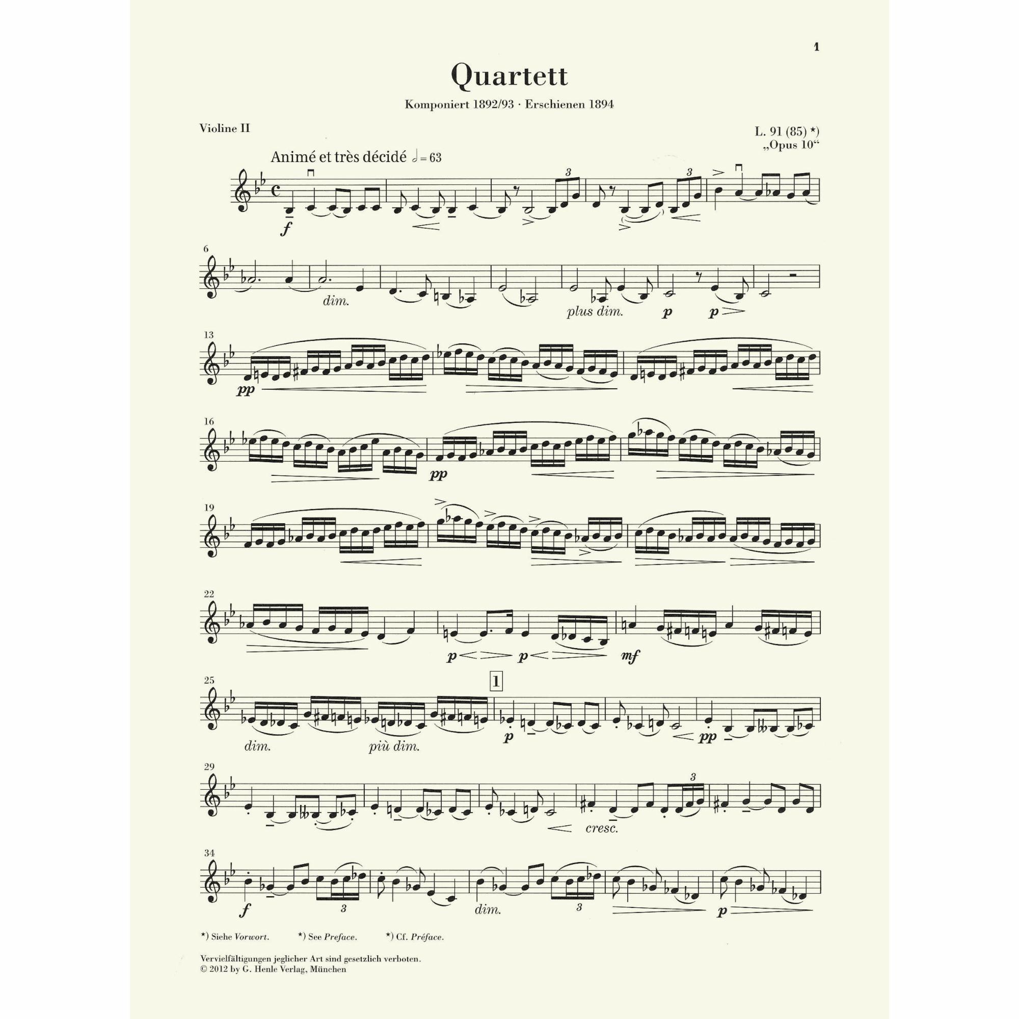 Sample: Violin II (Pg. 1)