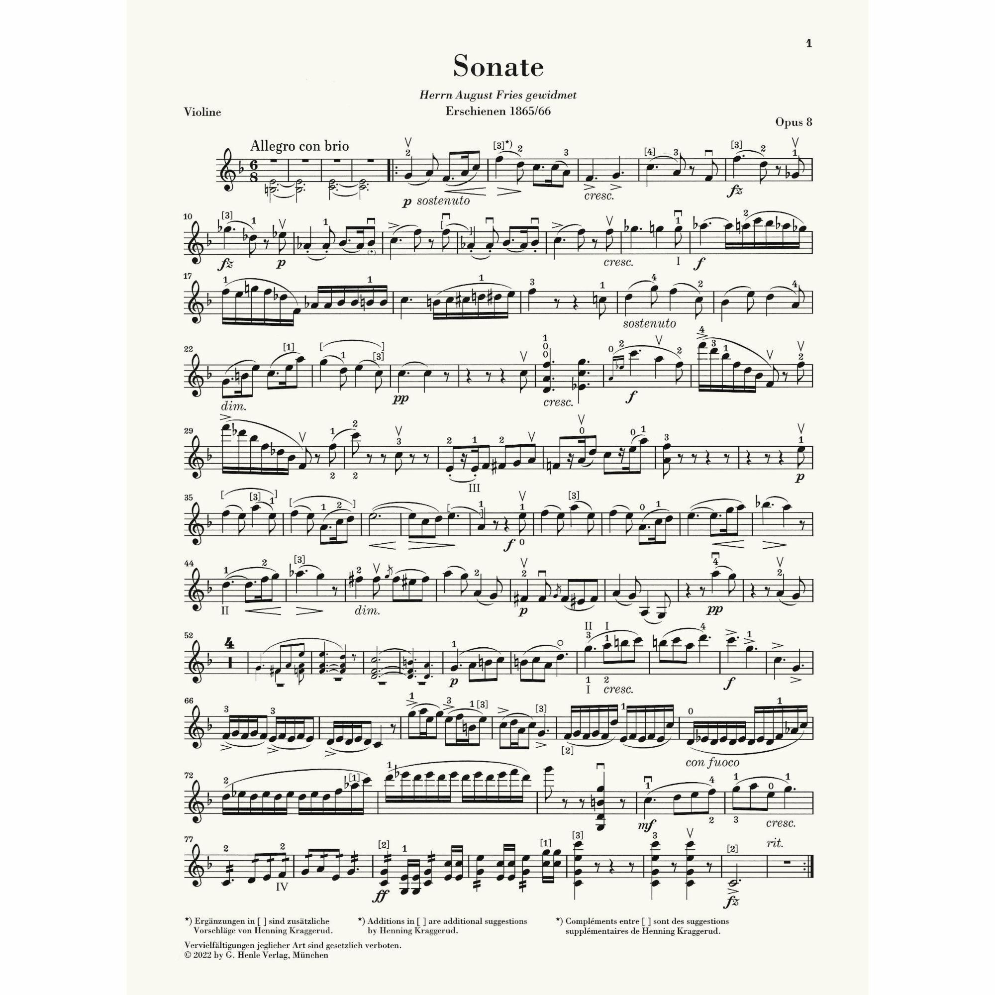 Sample: Marked Violin Part