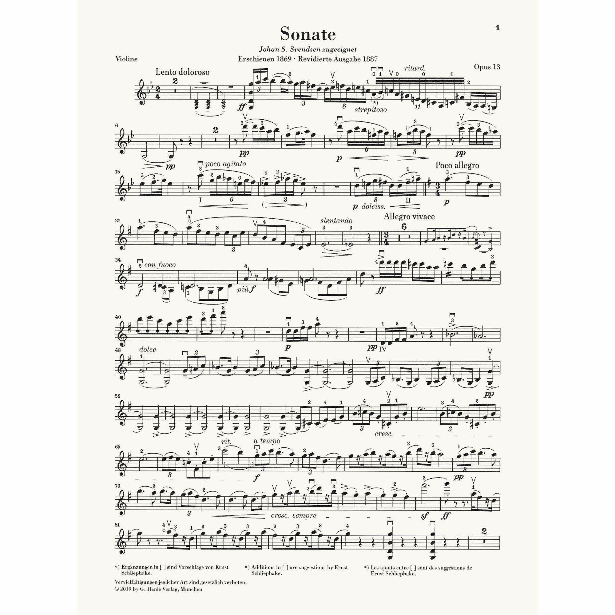 Sample: Marked Violin Part