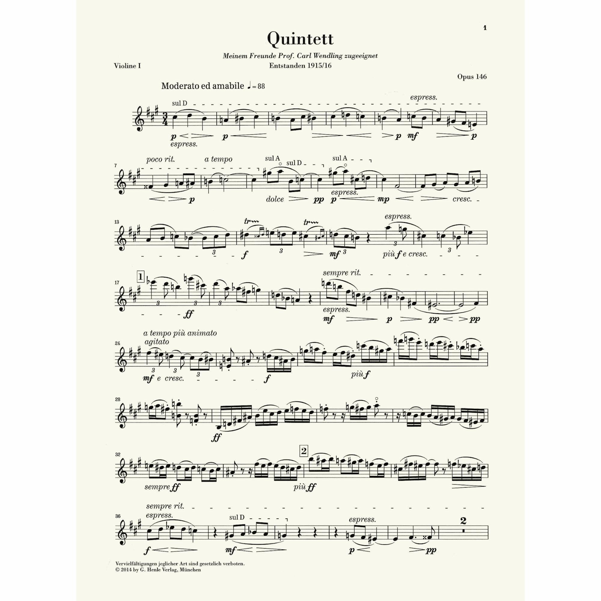 Sample: Violin I (Pg. 1)