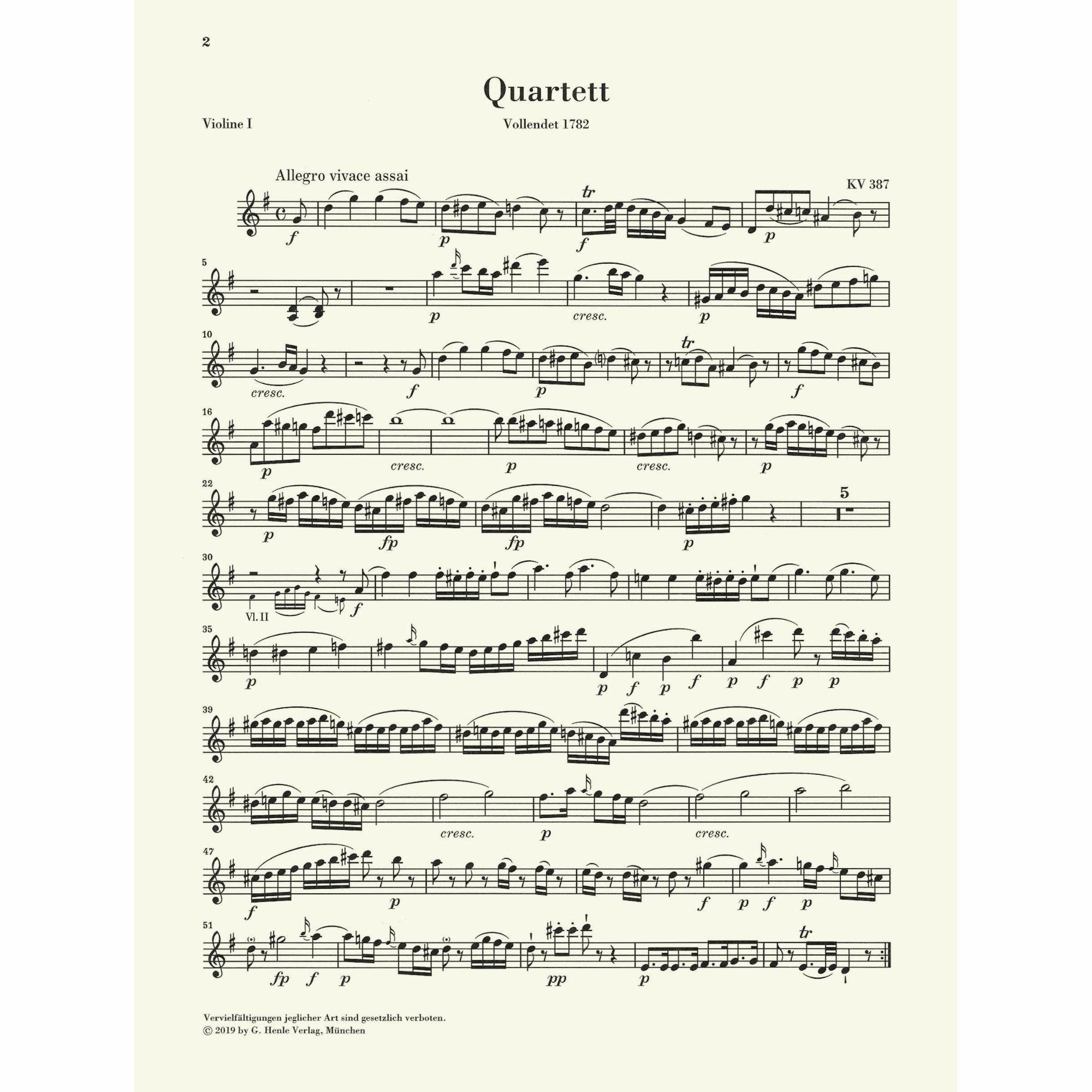 Sample: Violin I (Pg. 2)