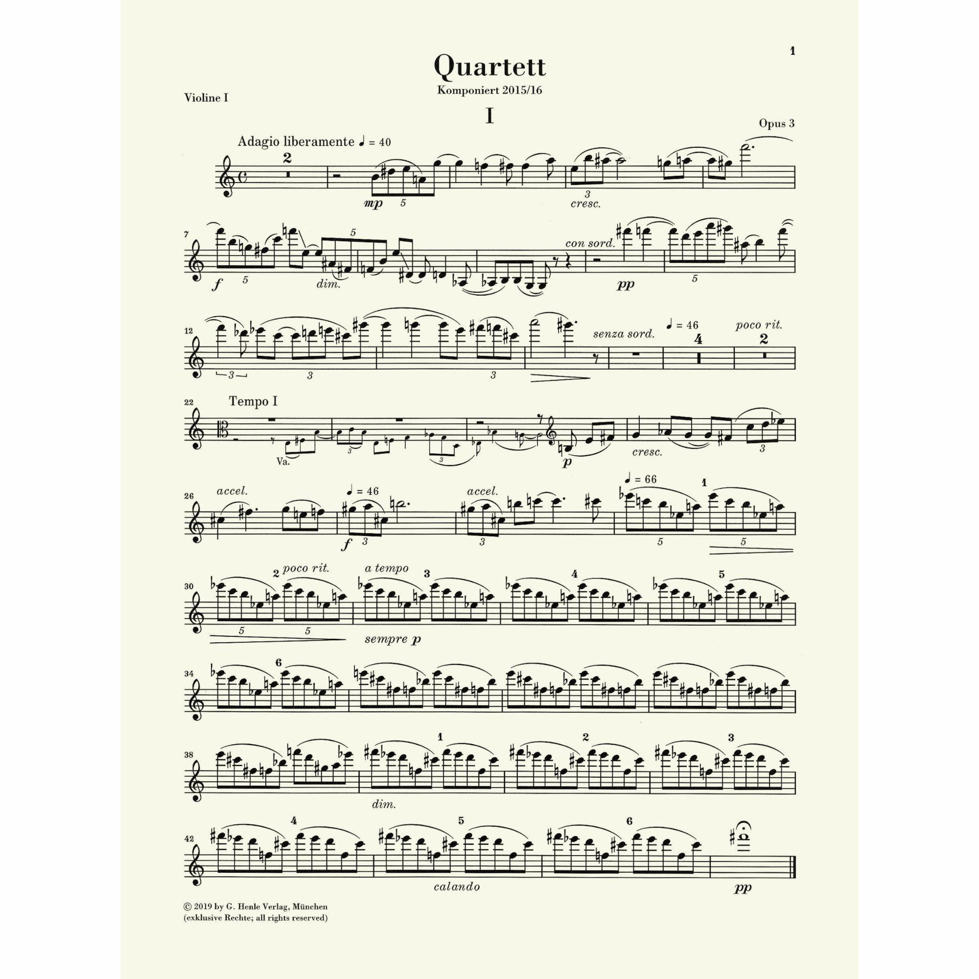 Sample: Violin I (Pg. 1)