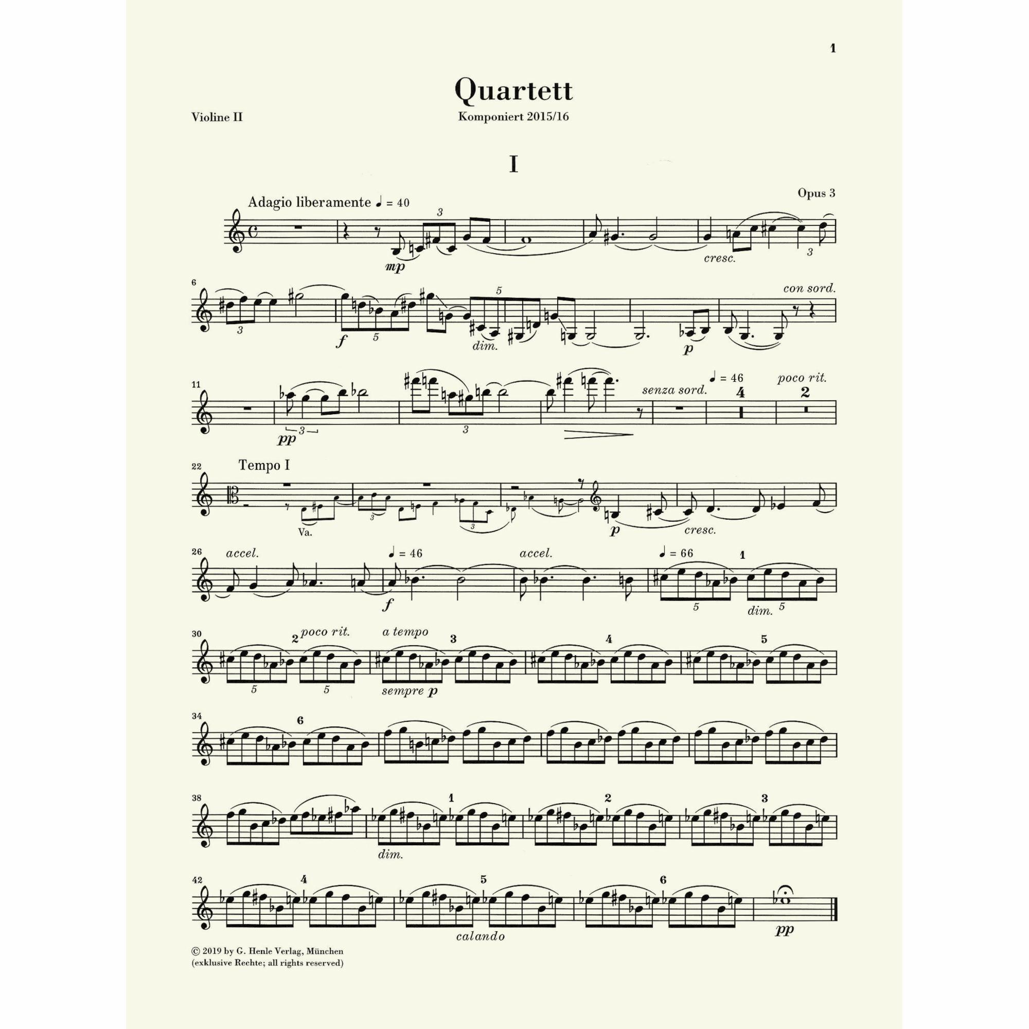 Sample: Violin II (Pg. 1)