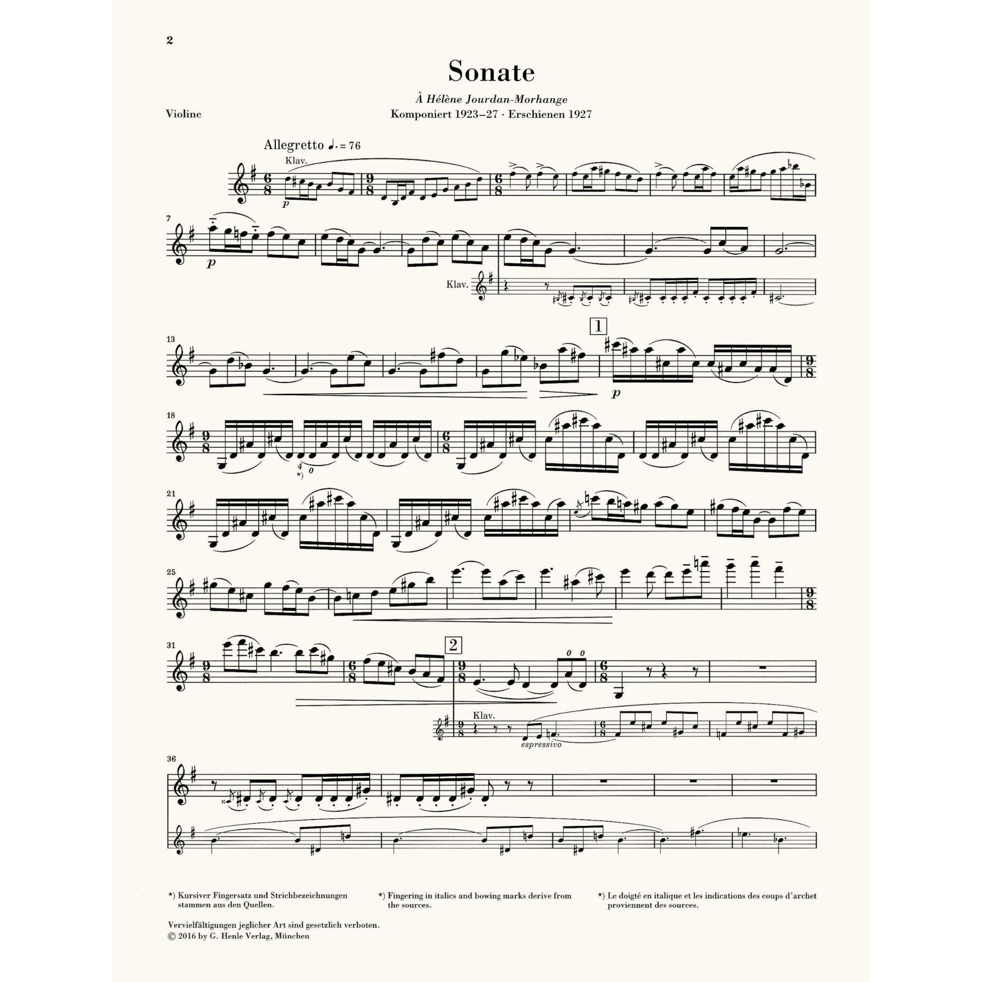 Sample: Urtext Violin Part