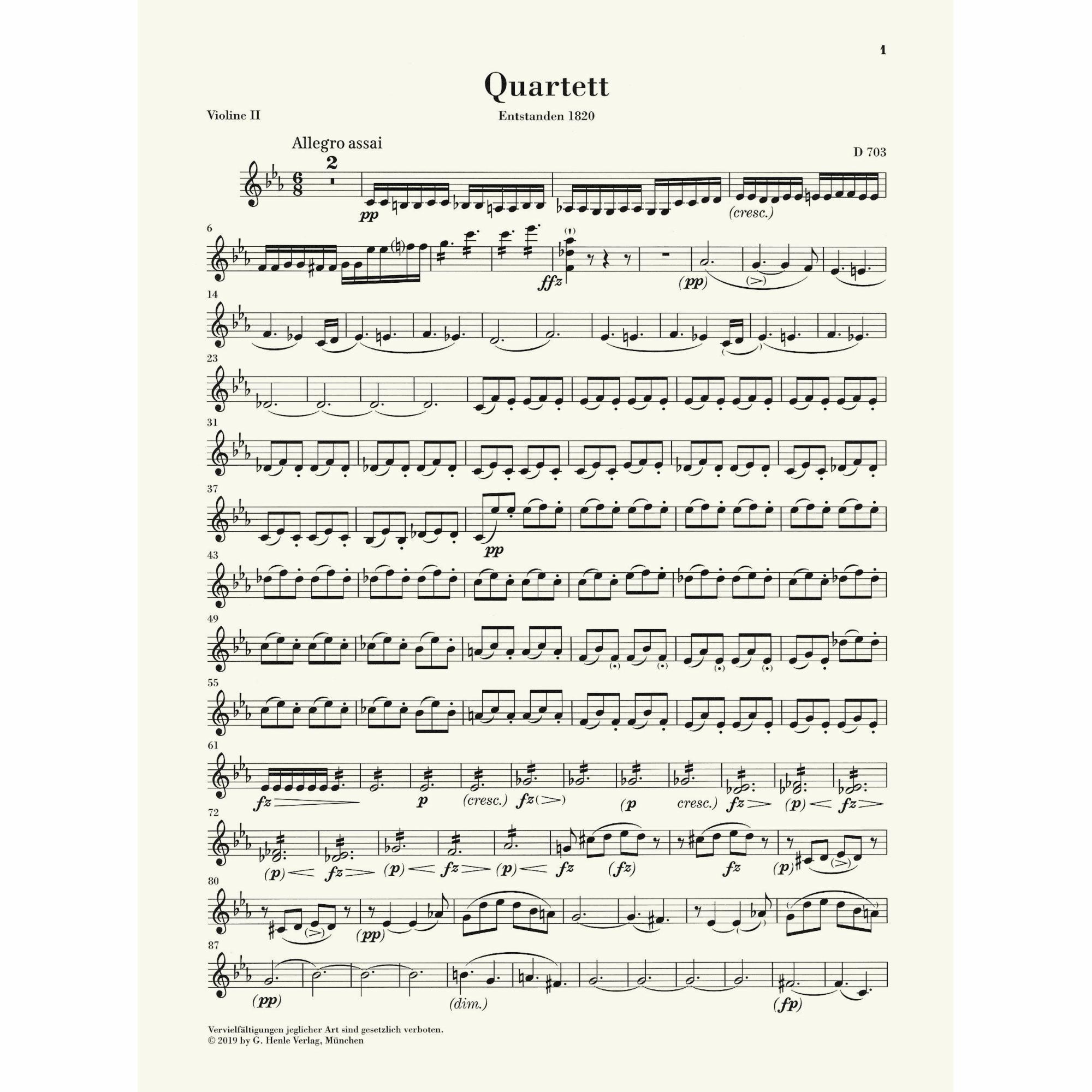 Sample: Violin II (Pg. 1)