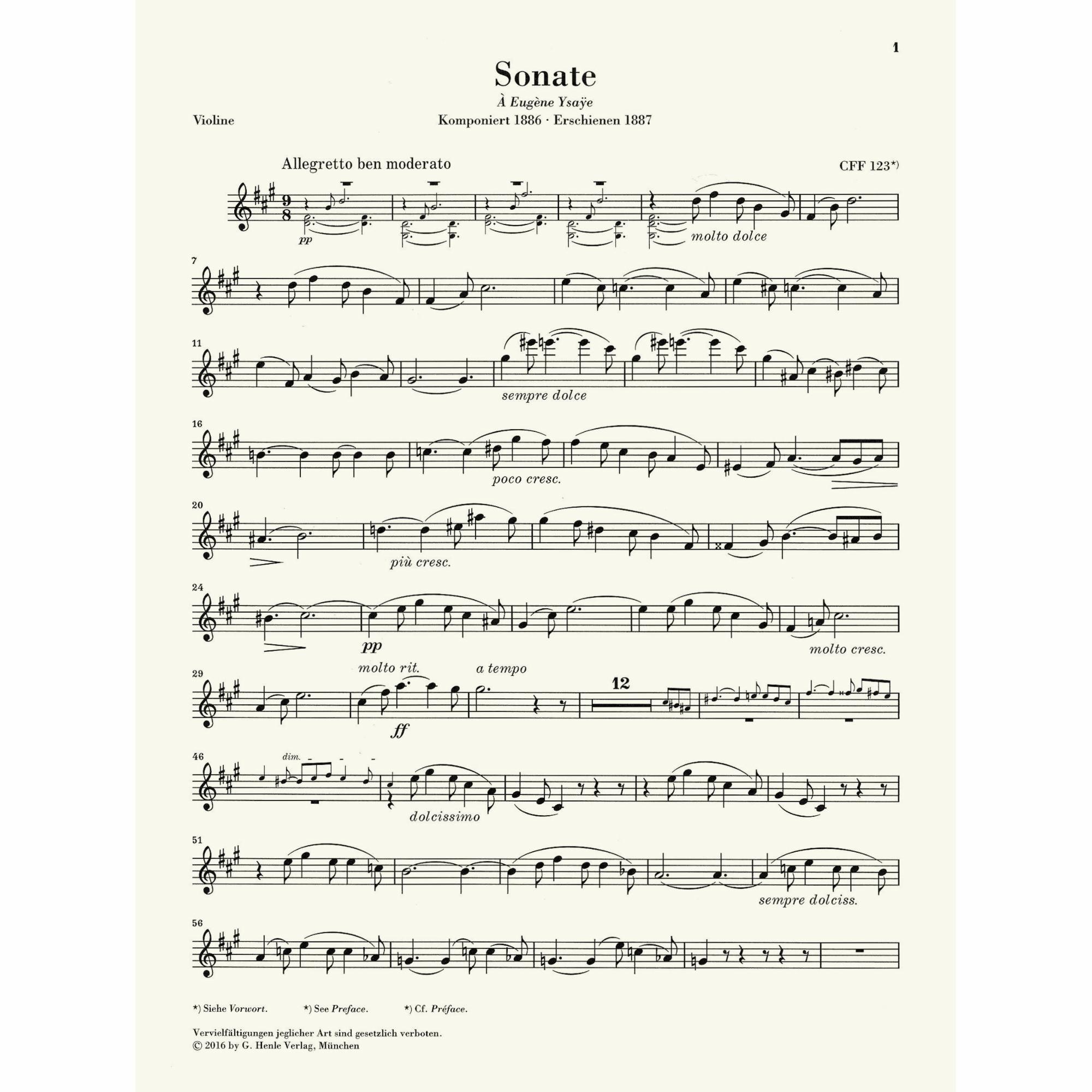 Sample: Urtext Violin Part