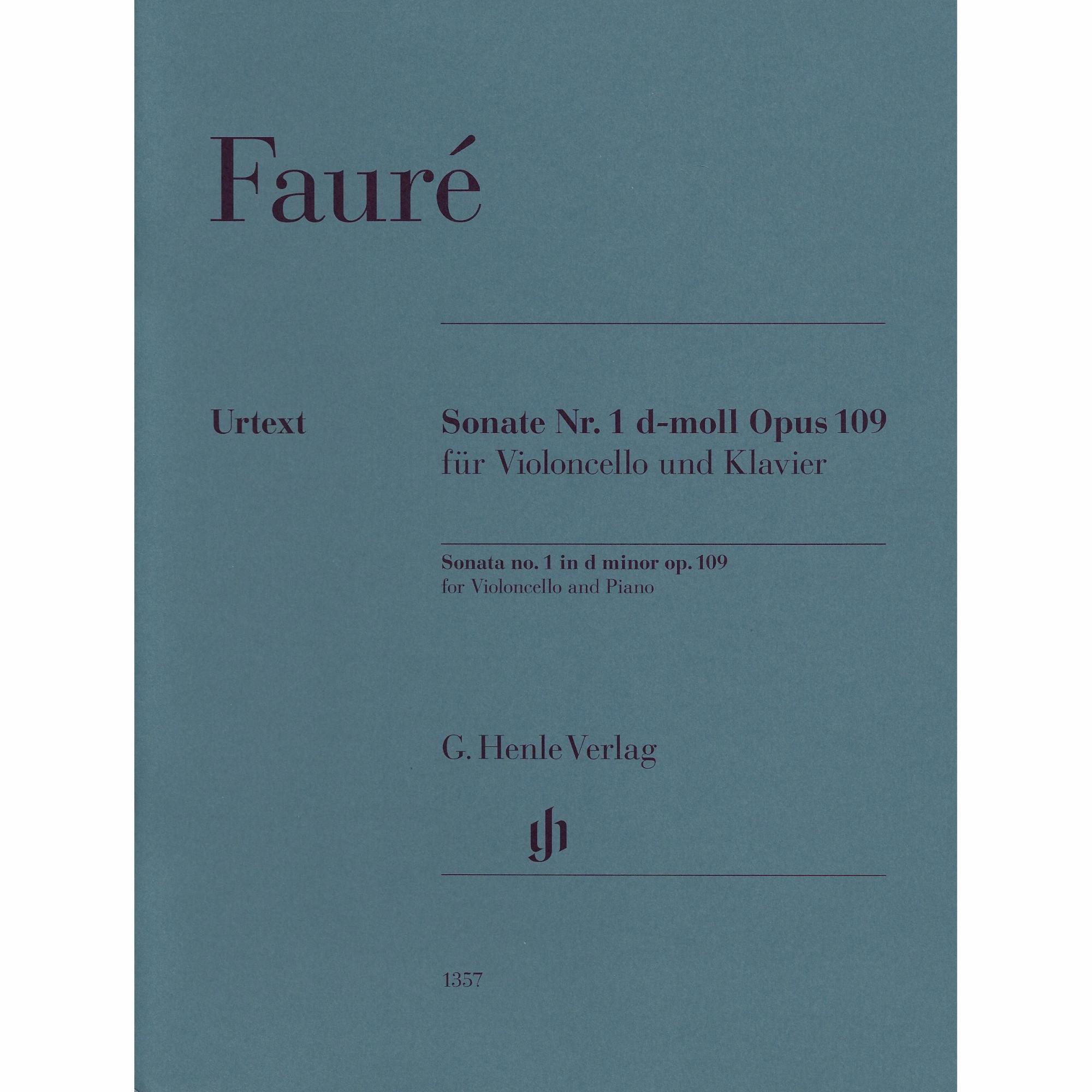 Faure -- Sonata No. 1 in D Minor, Op. 109 for Cello and Piano