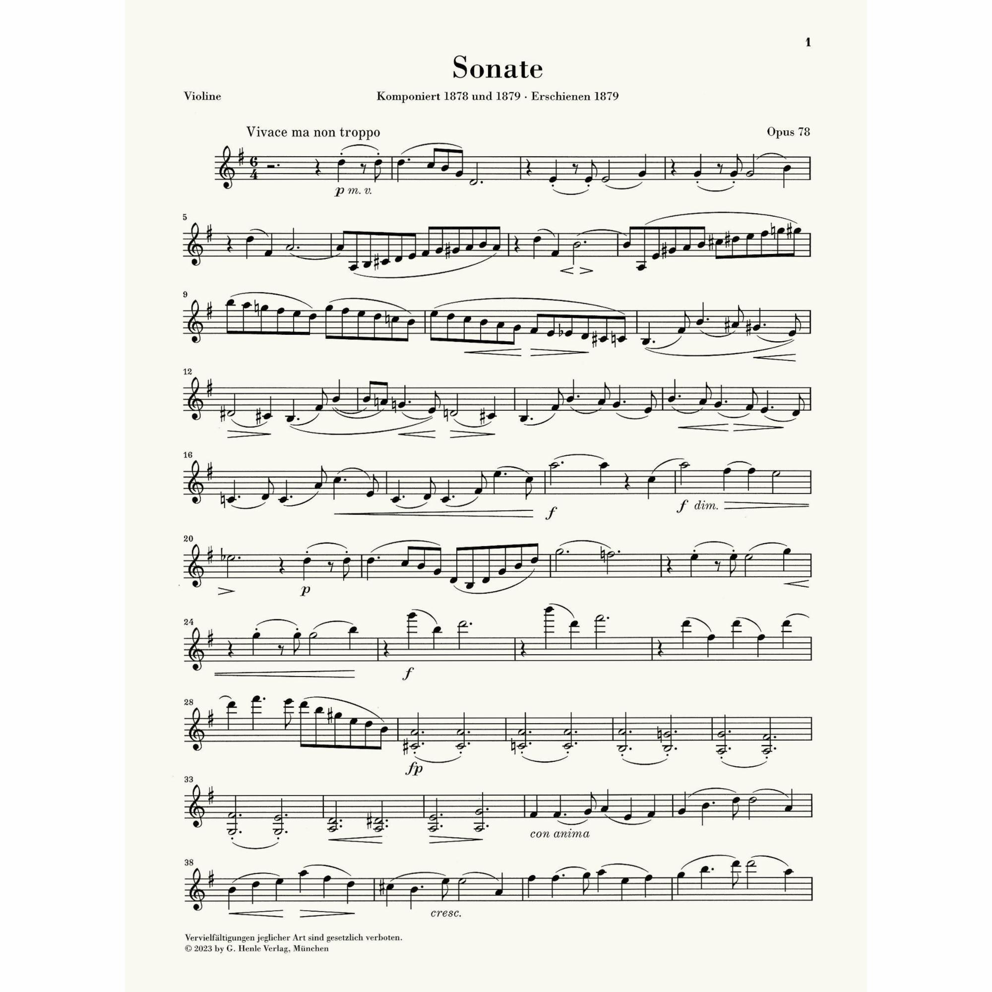 Sample: Urtext Violin Part