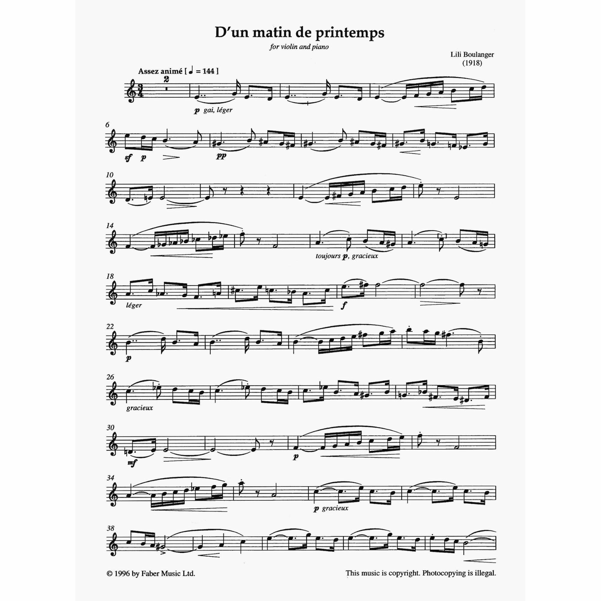 Sample: Violin Part