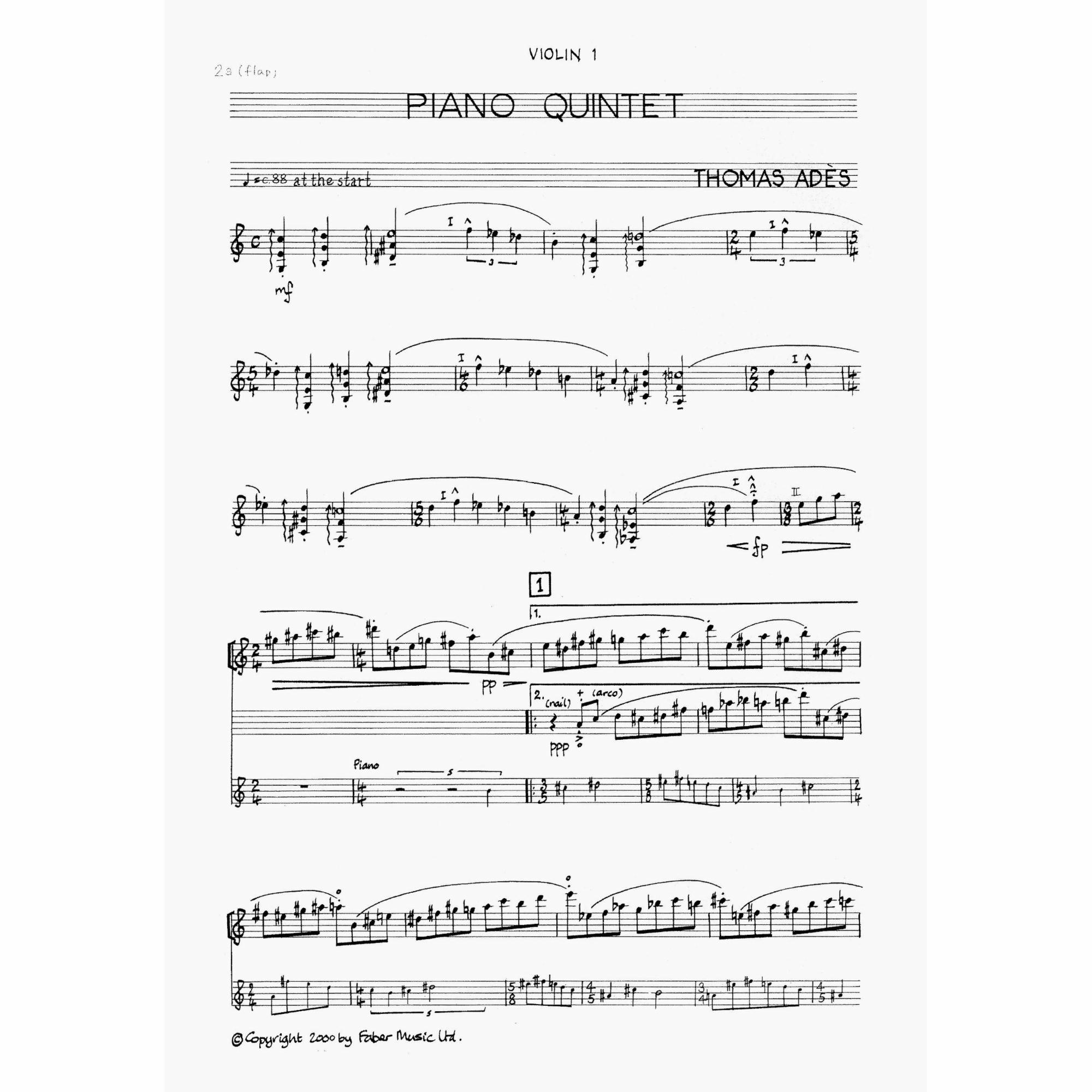 Sample: Violin I (Pg. 1)