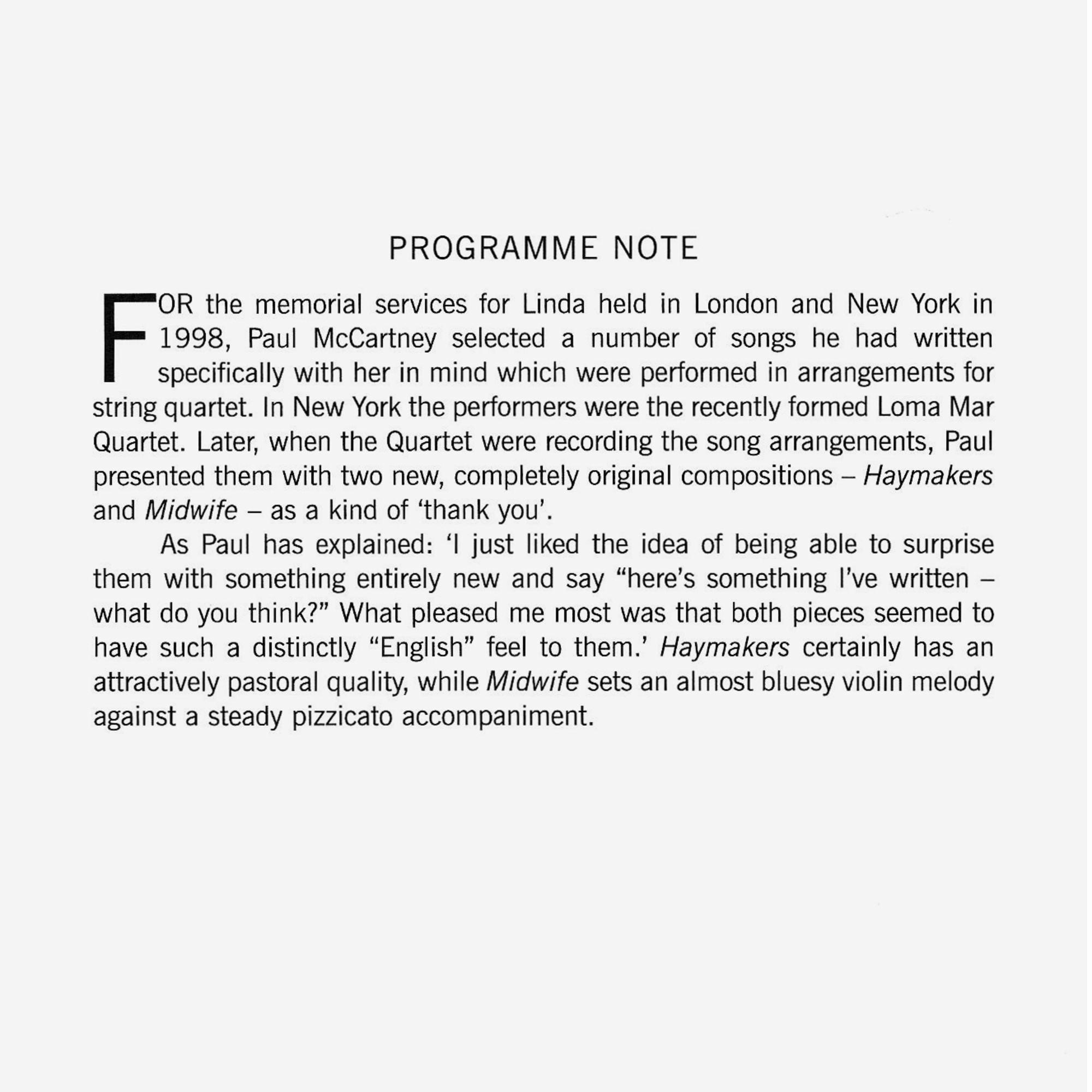 Programme Note