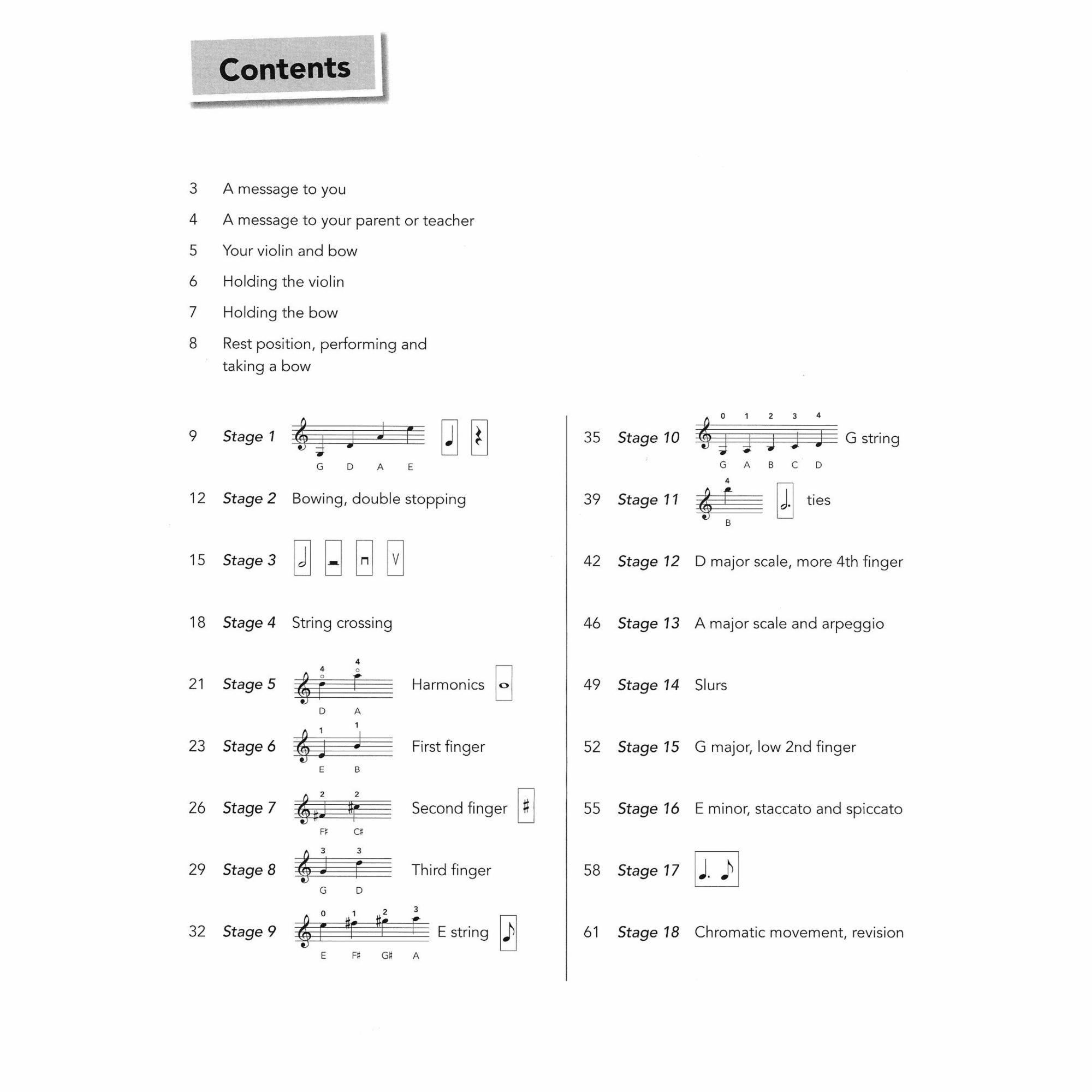 Pupil's Book, Contents