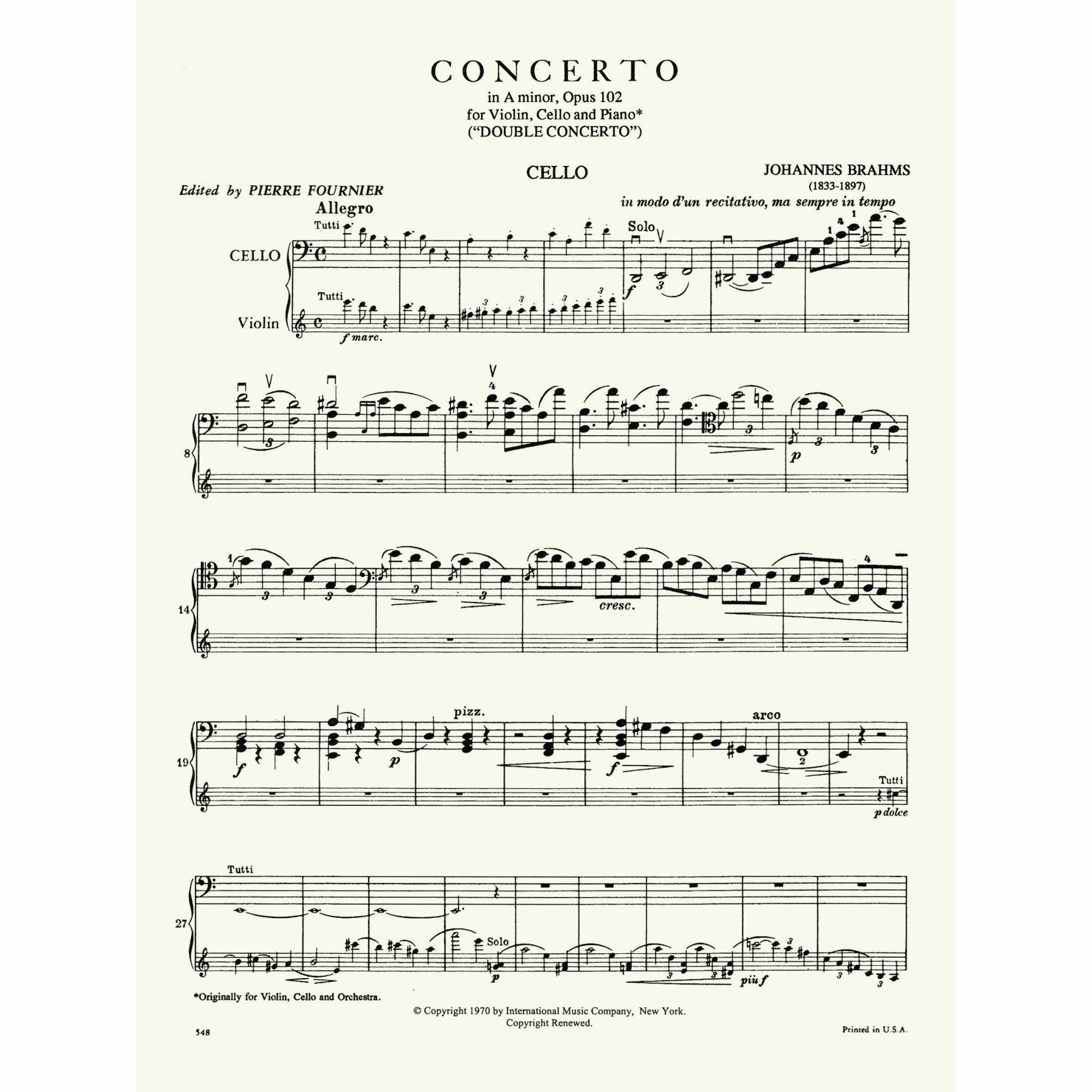 Sample: Cello Score (Pg. 1)