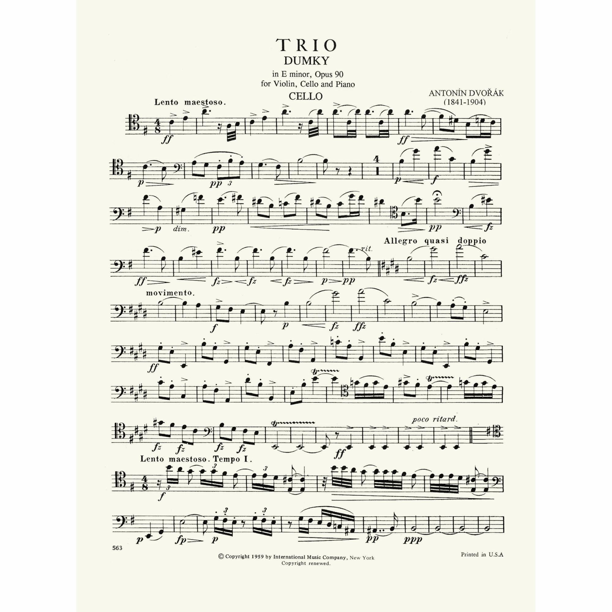 Sample: Cello (Pg. 1)