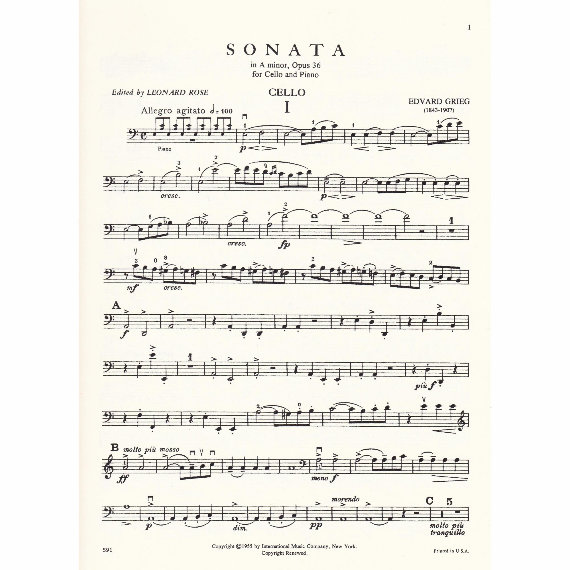 Cello Sonata in A Minor, Op. 36