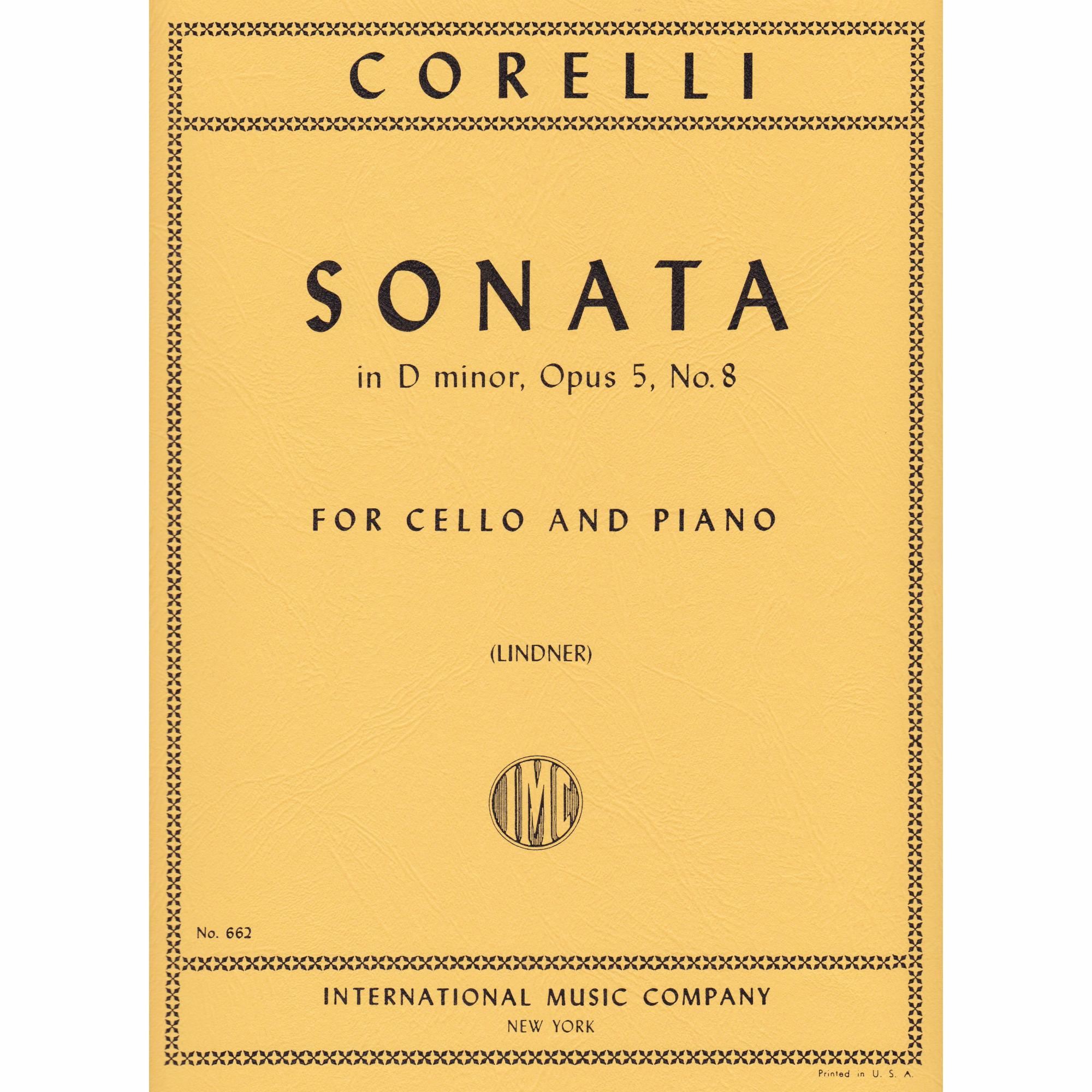 Corelli -- Sonata in D Minor, Op. 5, No. 8 for Cello and Piano