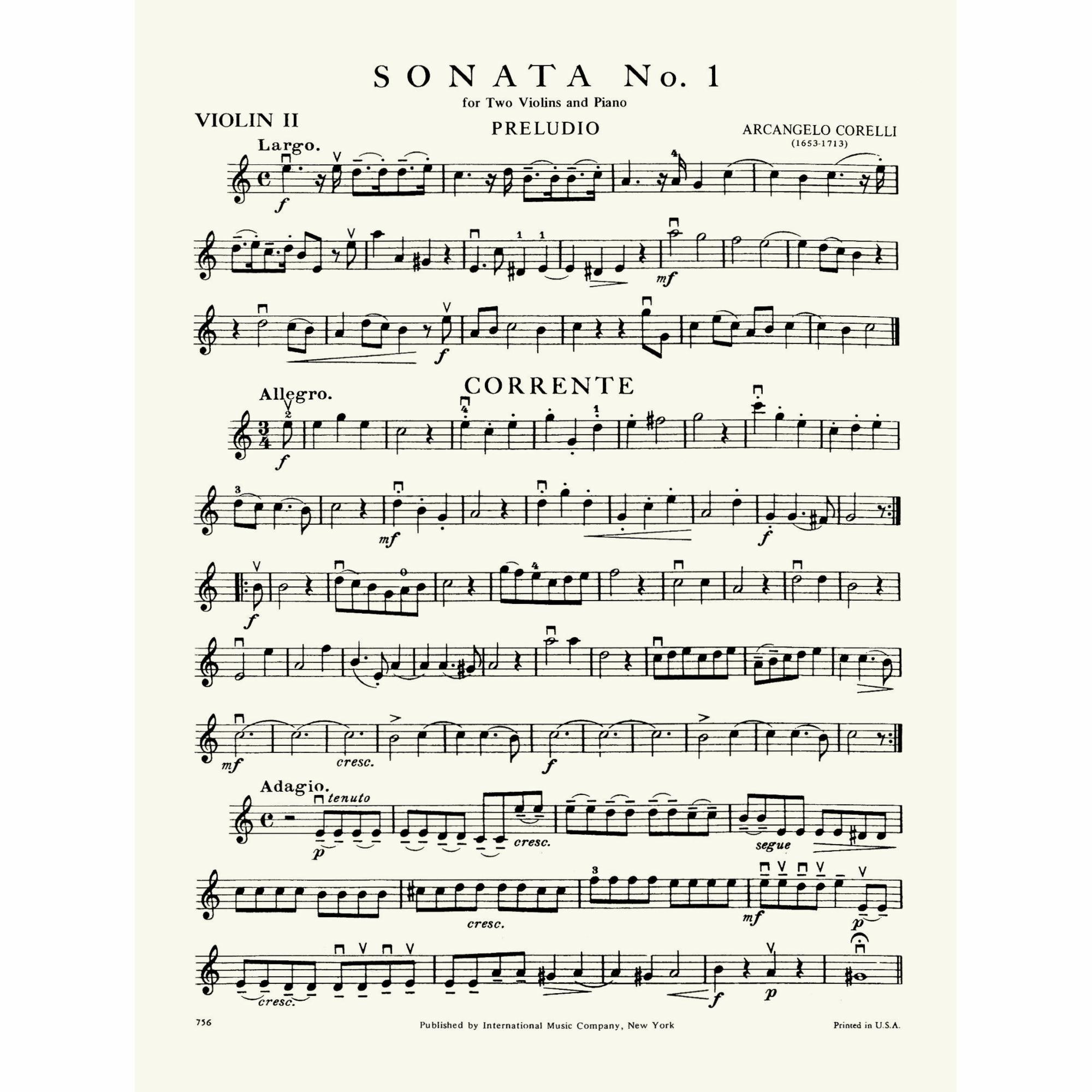 Sample: Violin II (Pg. 1)