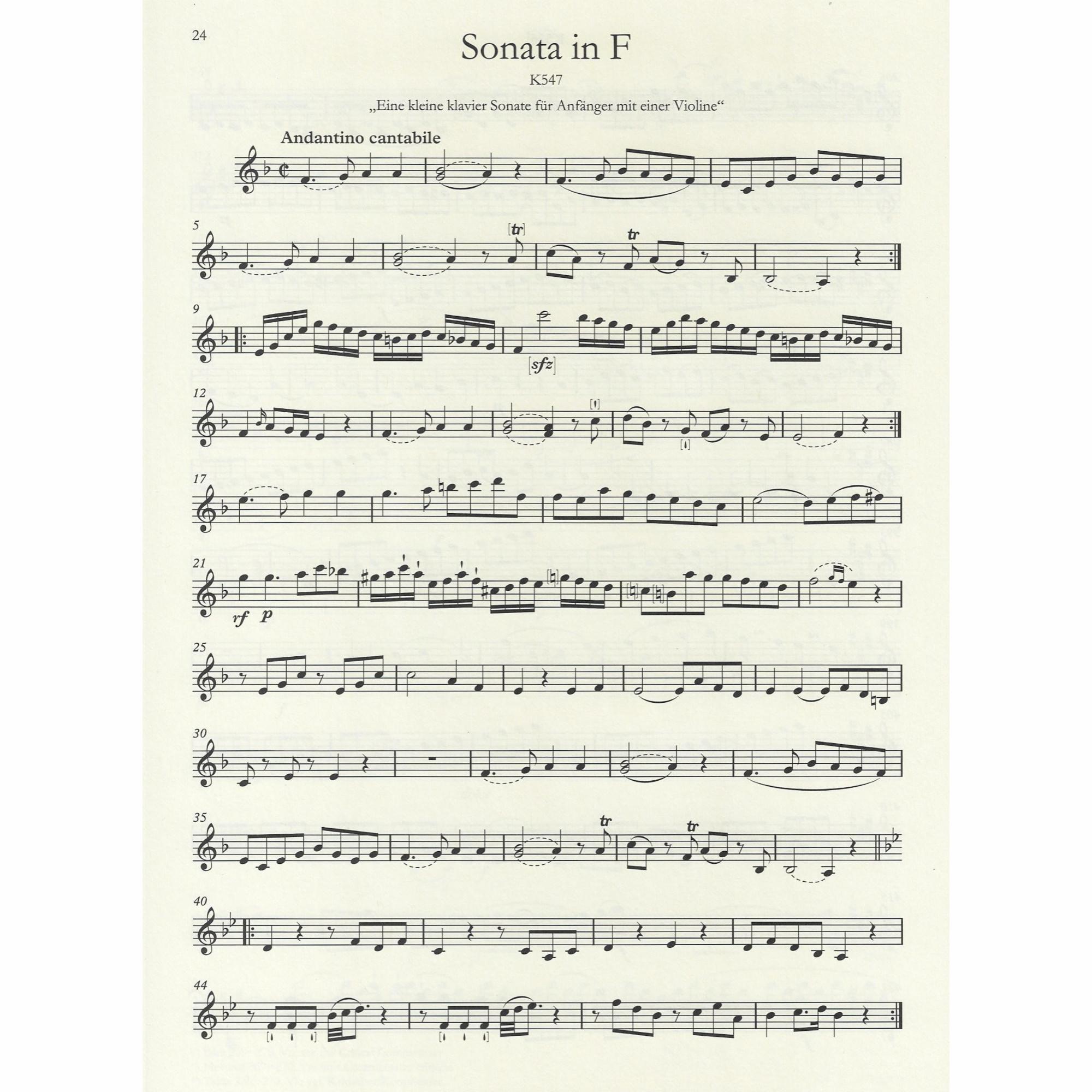 Sample: Violin Part