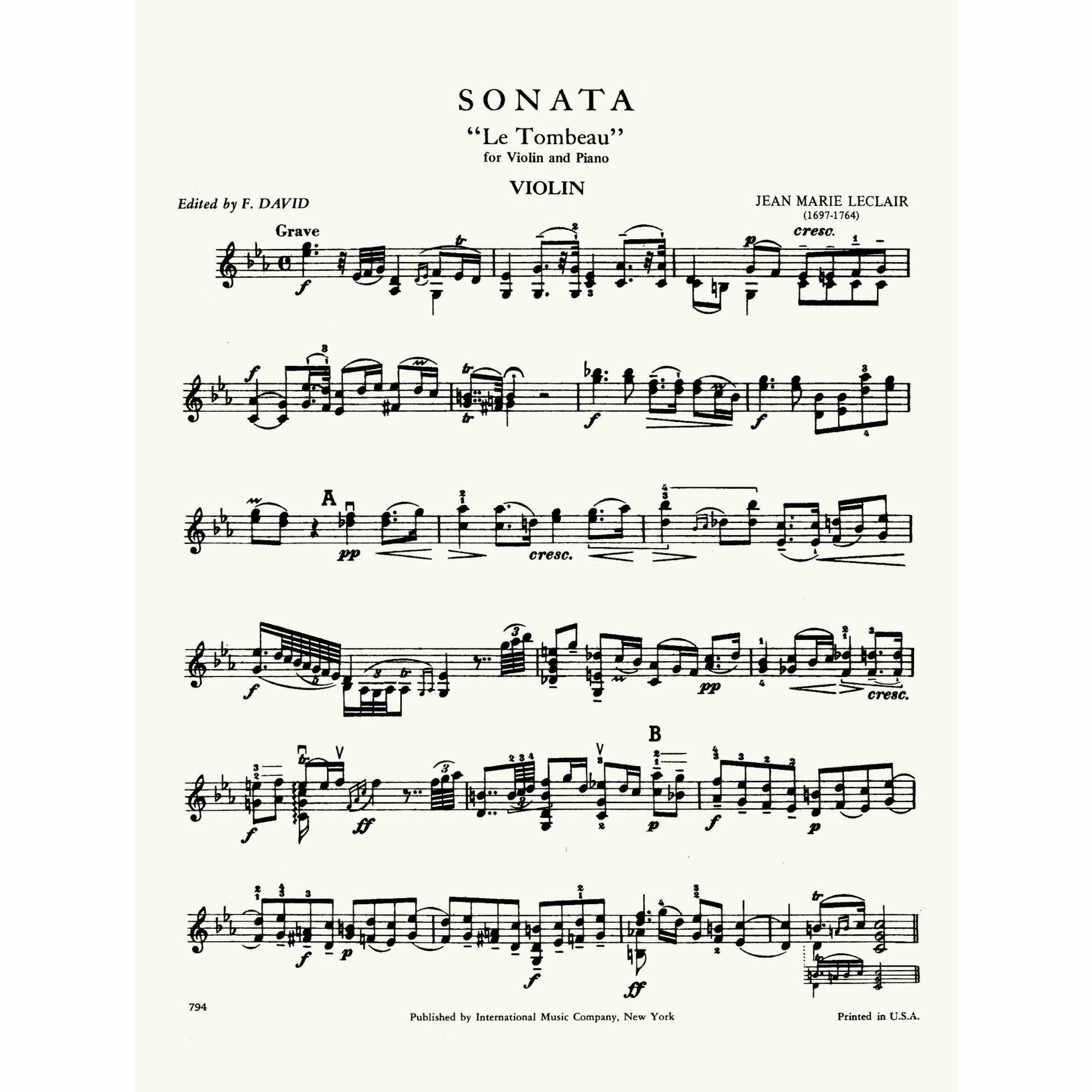 Sample: Violin Part