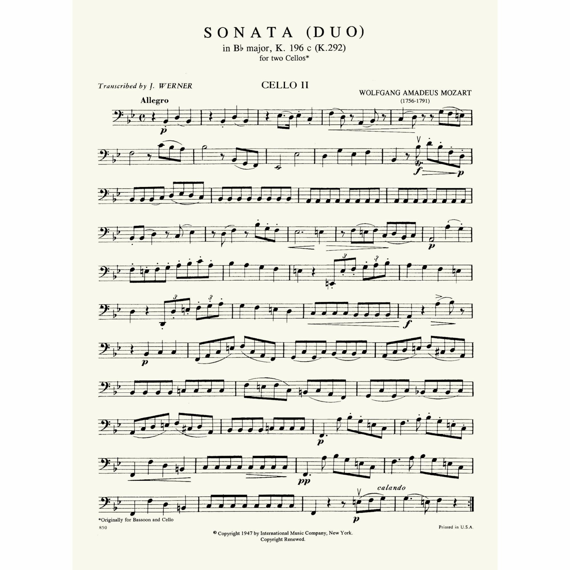 Sample: Cello II (Pg. 2)