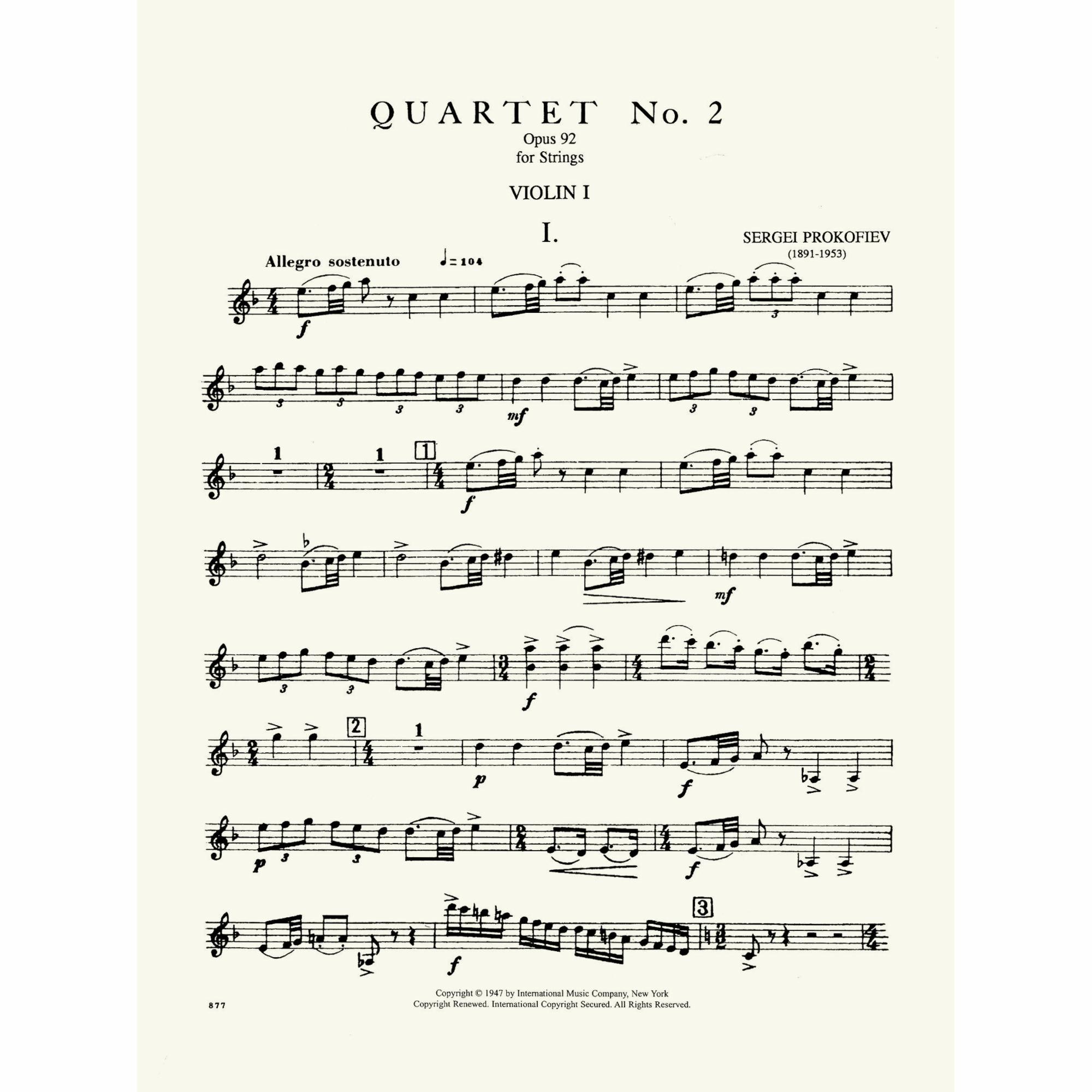 Sample: Violin I (Pg. 3)