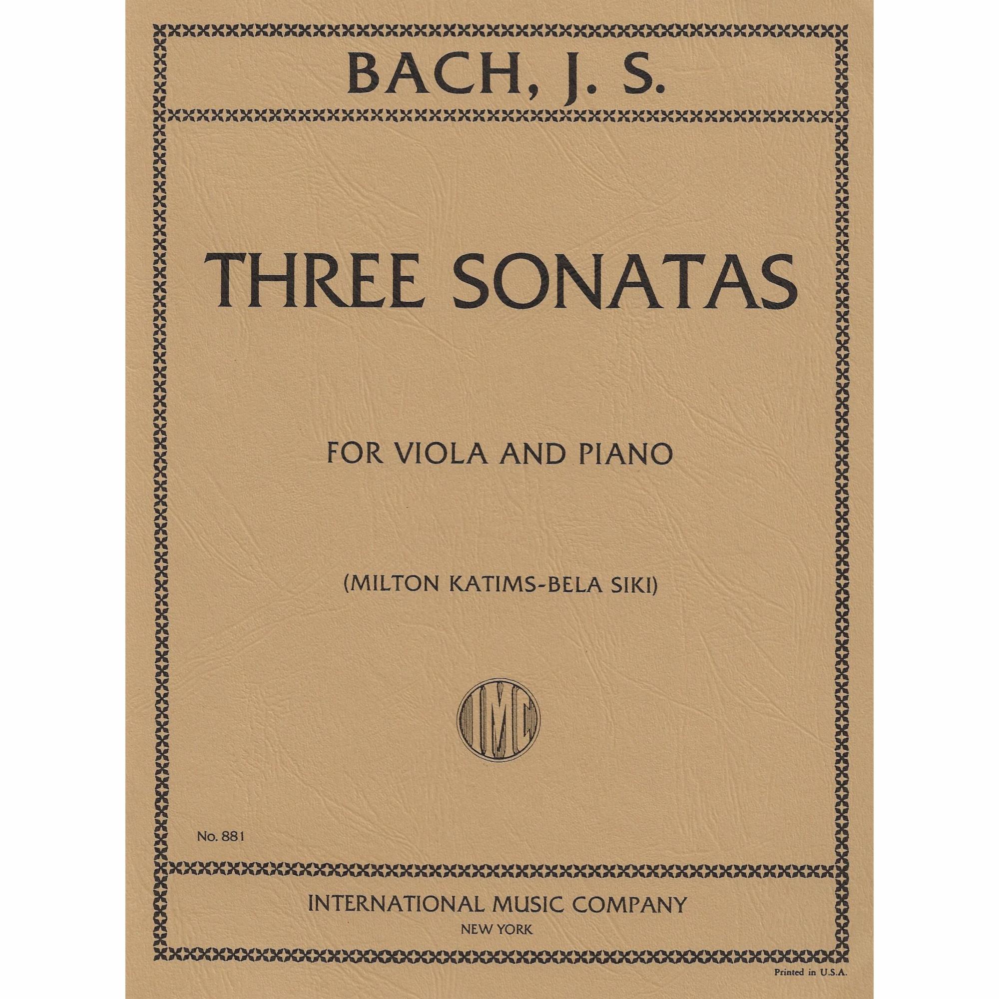 Bach -- Three Sonatas for Viola and Piano