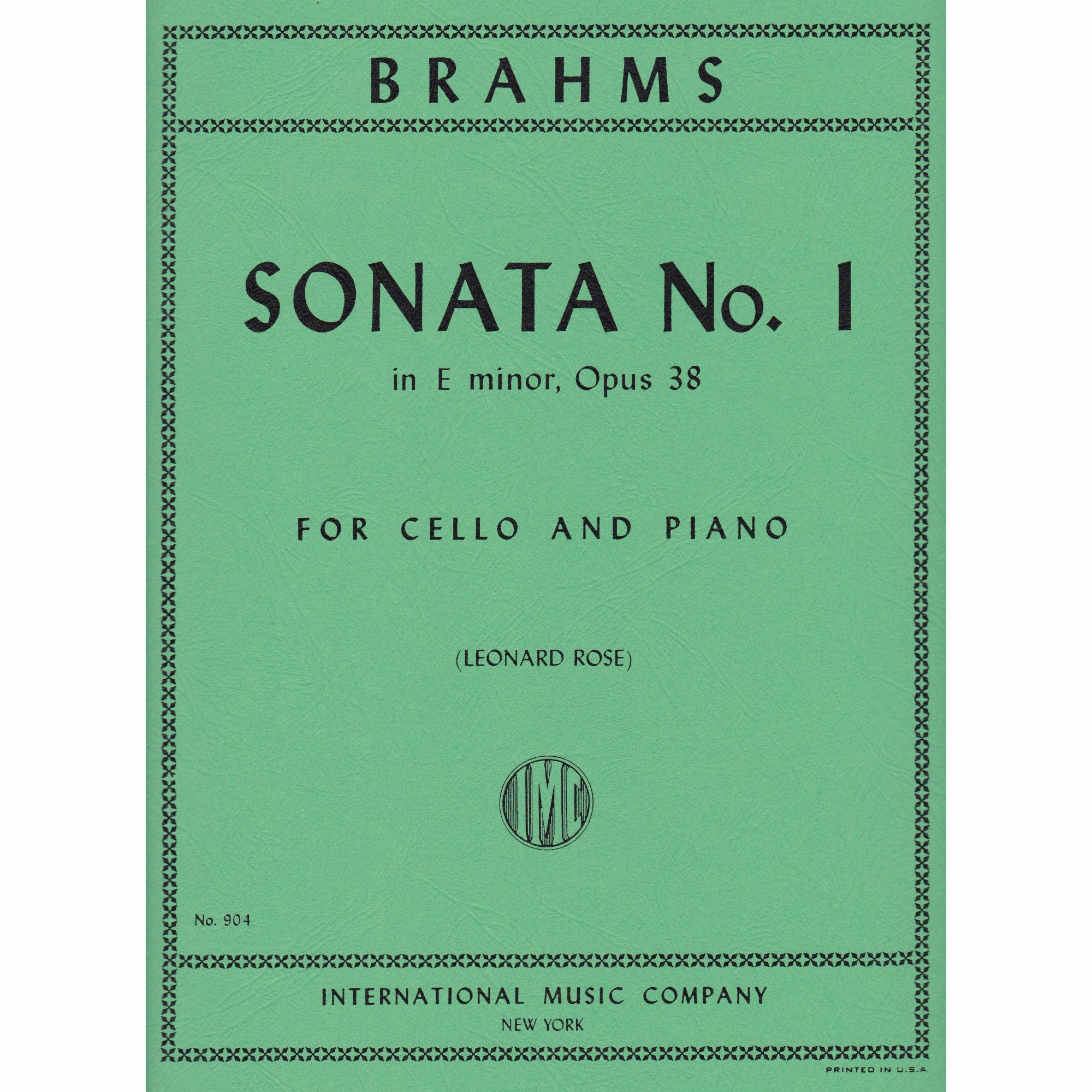 Brahms -- Sonata No. 1 in E Minor, Op. 38 for Cello and Piano