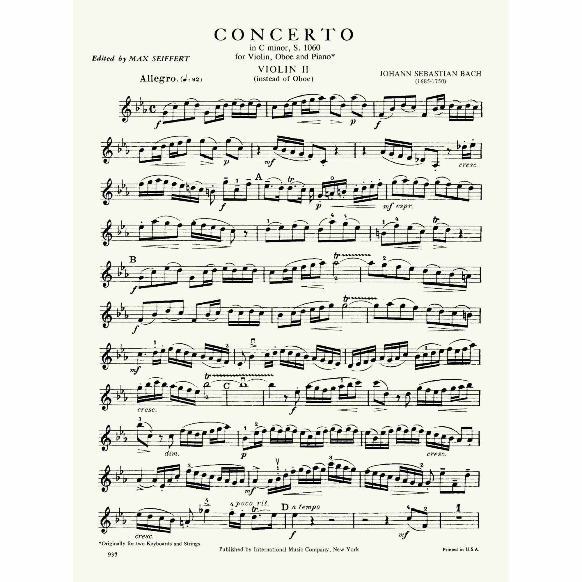 Sample: Violin II Part