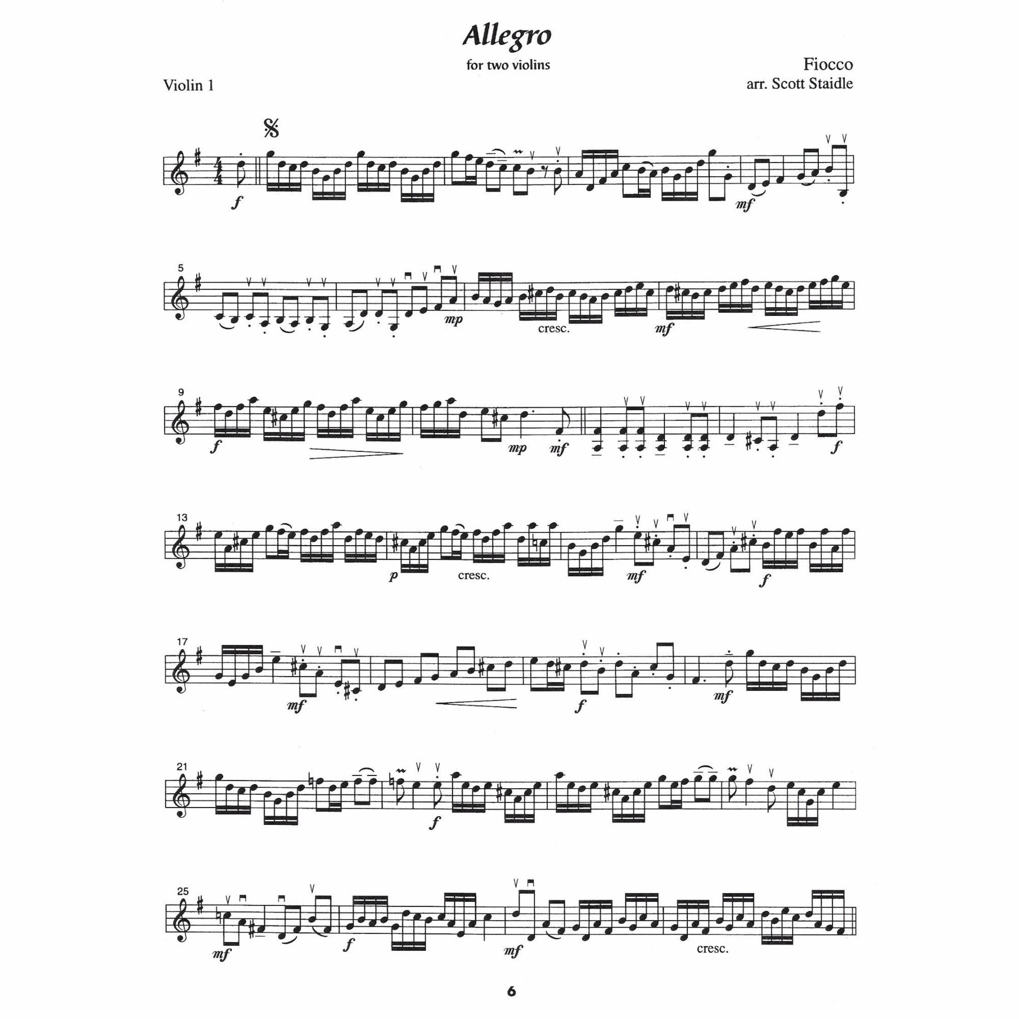 Sample: Violin I (Pg. 6)