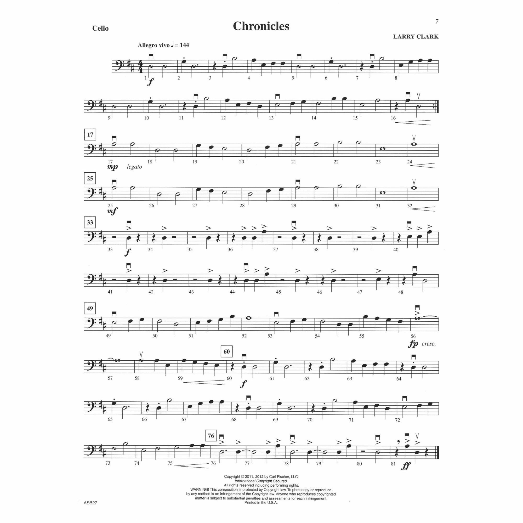 Sample: Cello (Pg. 7)