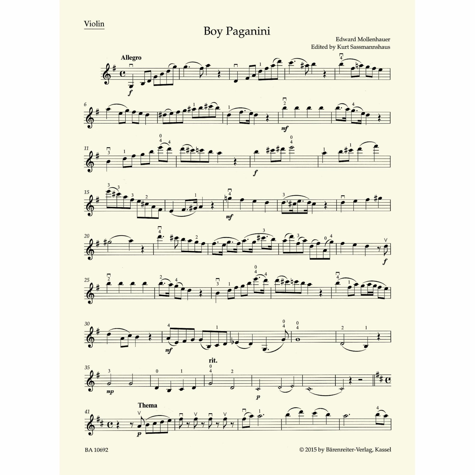 Sample: Violin Part