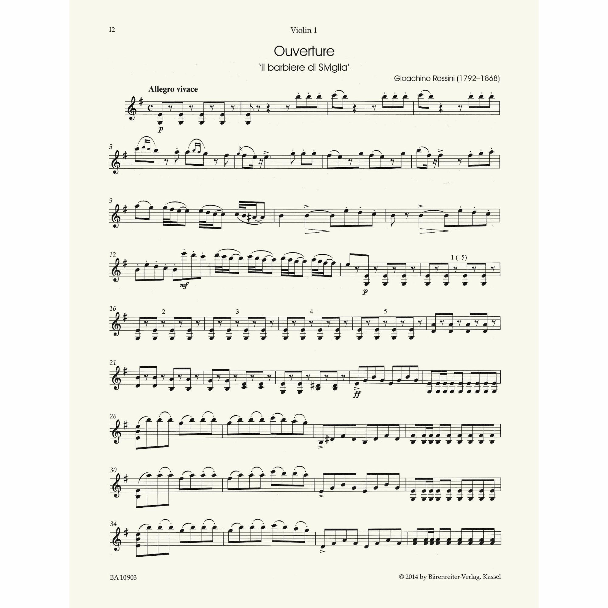 Sample: Violin I (Pg. 12)