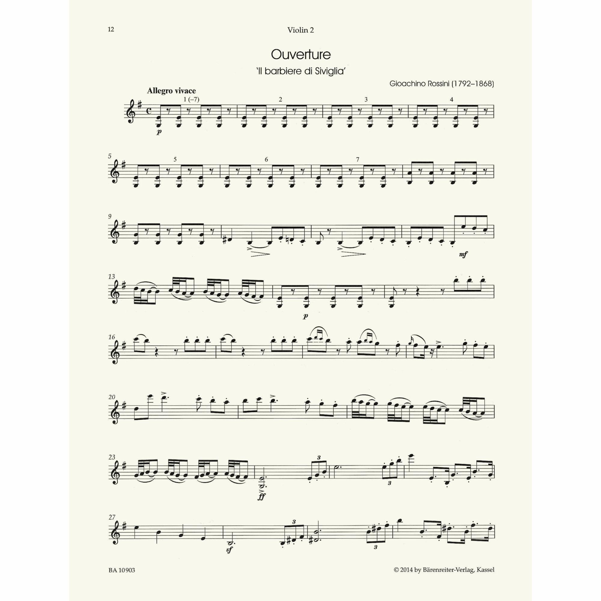 Sample: Violin II (Pg. 12)