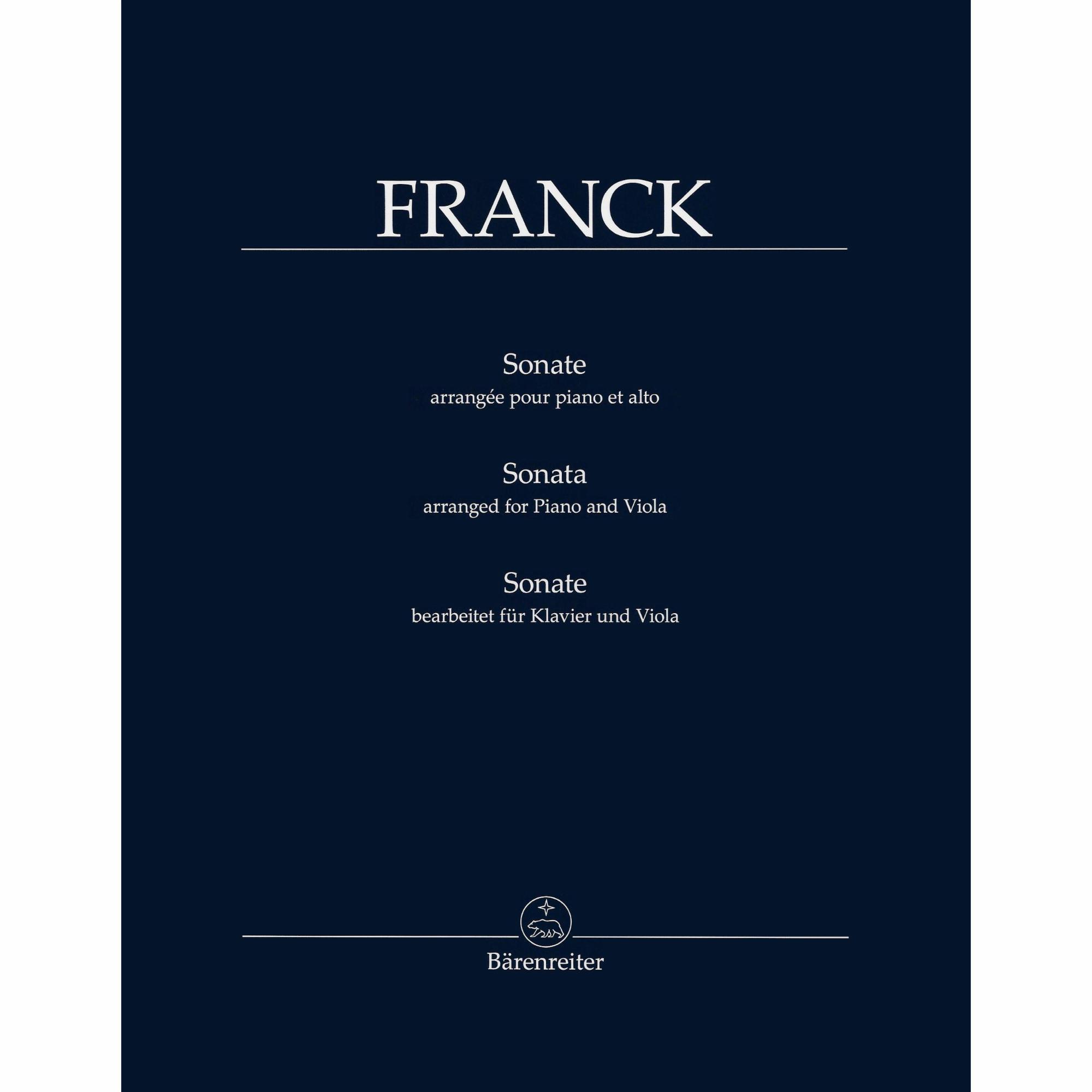 Franck -- Sonata in A Major for Viola and Piano