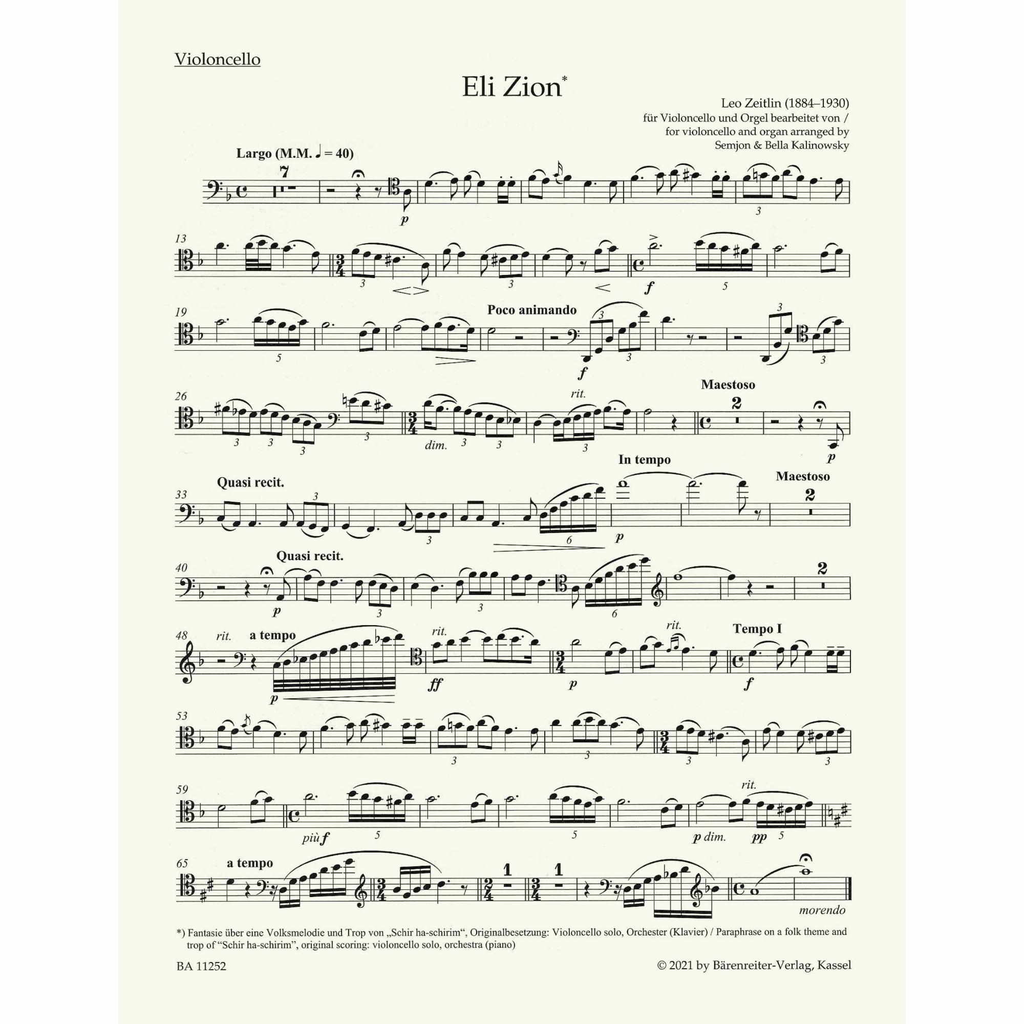 Sample: Cello (Pg. 1)